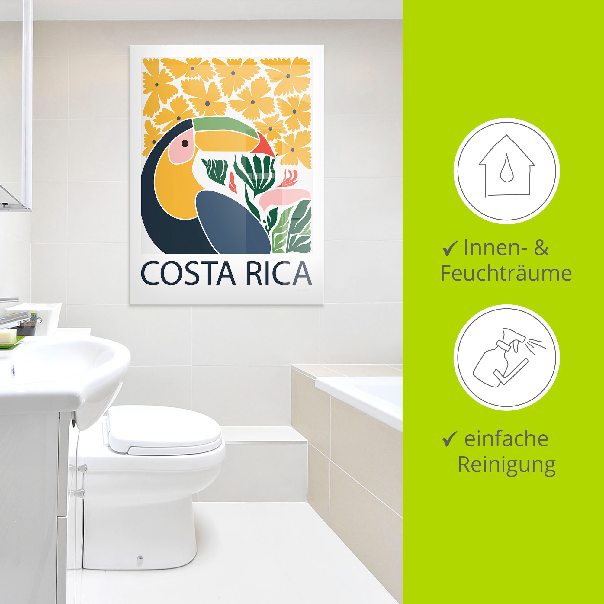 Artland Glasbild »Costa Rica« Vogelbilder 1 Stk. tlg. in verschiedenen Größen