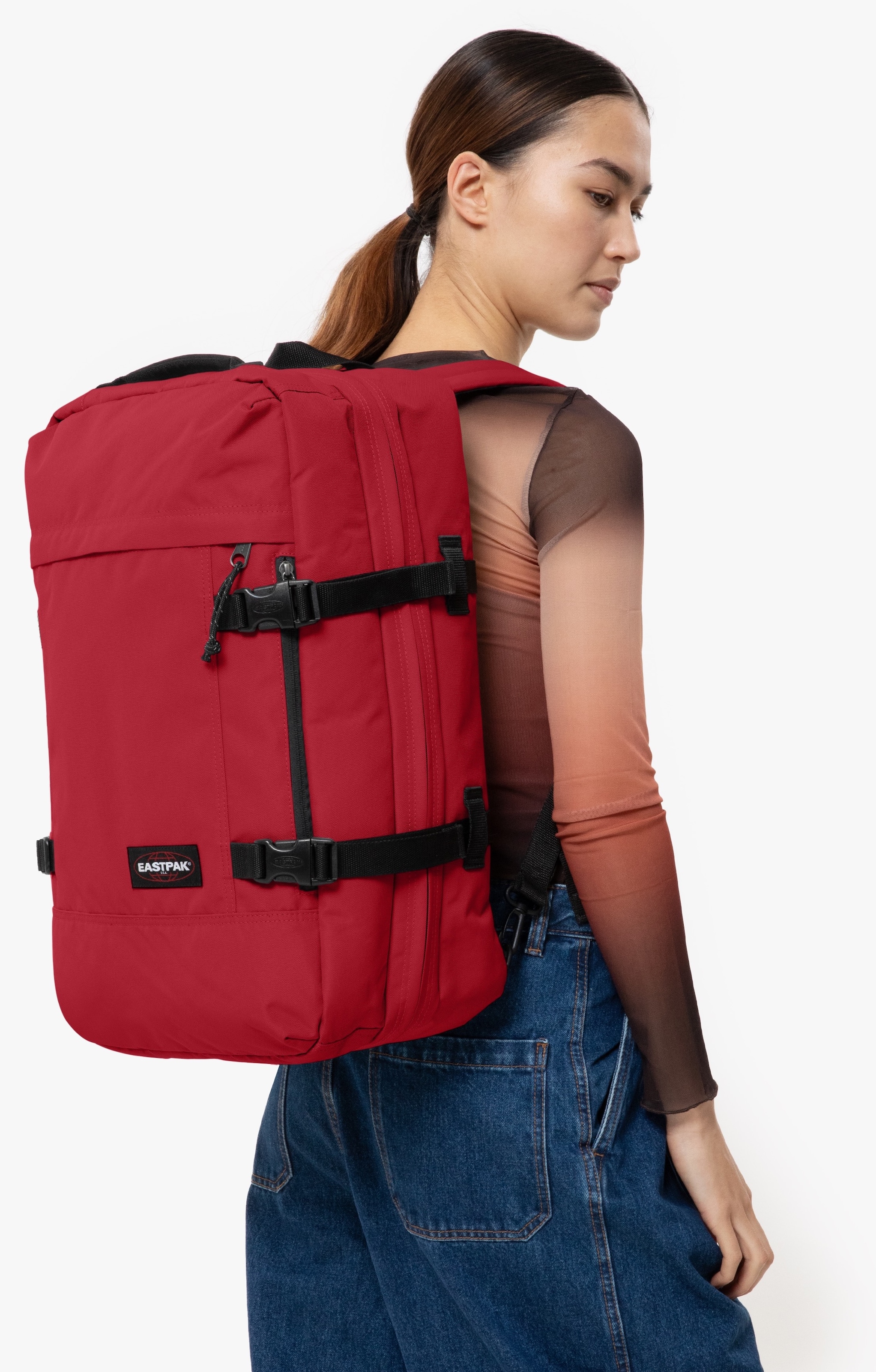 Eastpak Weichgepäck-Trolley »TRAVELPACK SCARLET RED«, Reisegepäck Duffle-Tasche Rucksack Freizeitrucksack