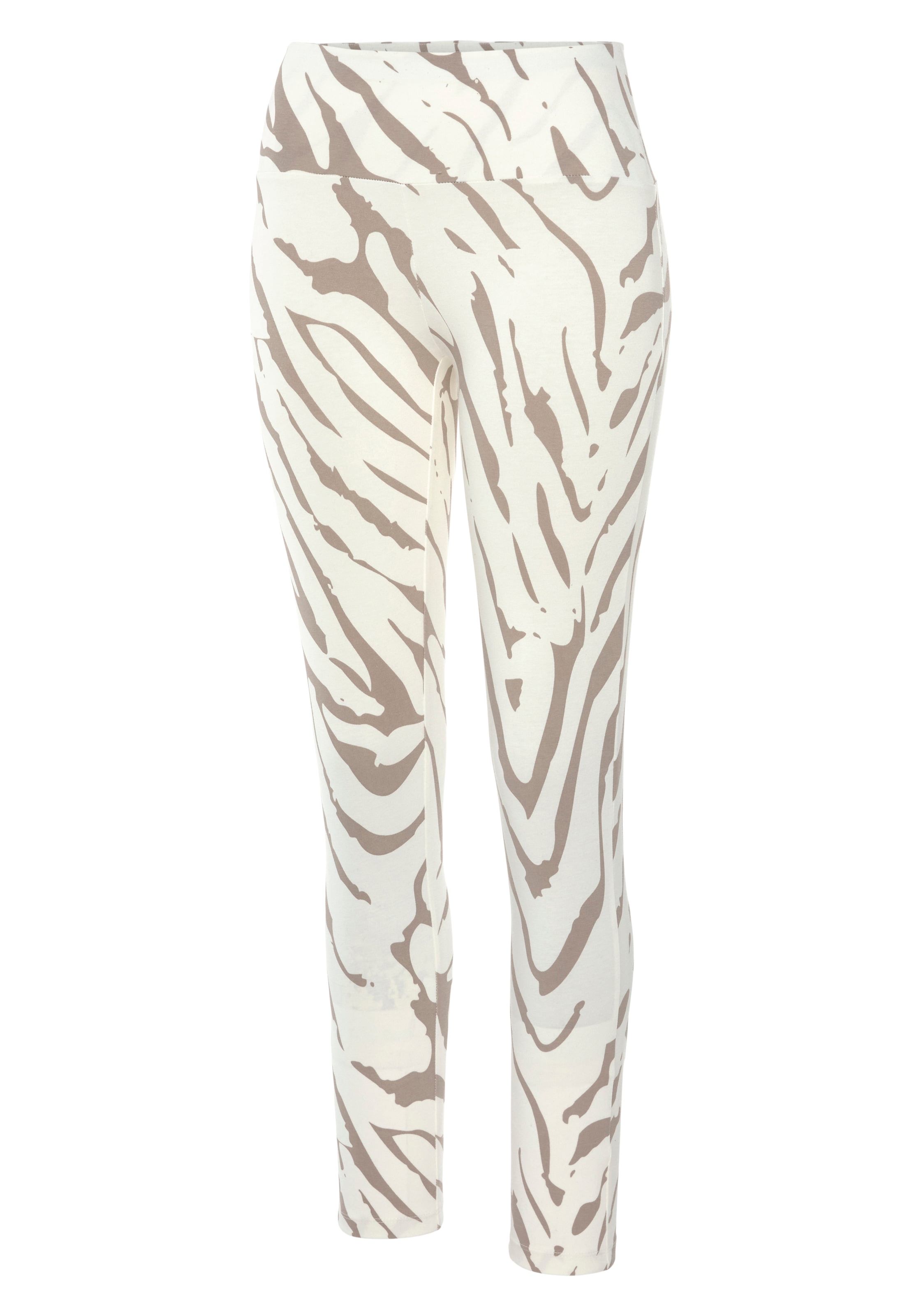 LASCANA Leggings, mit Zebramuster und breitem Bund, Loungewear