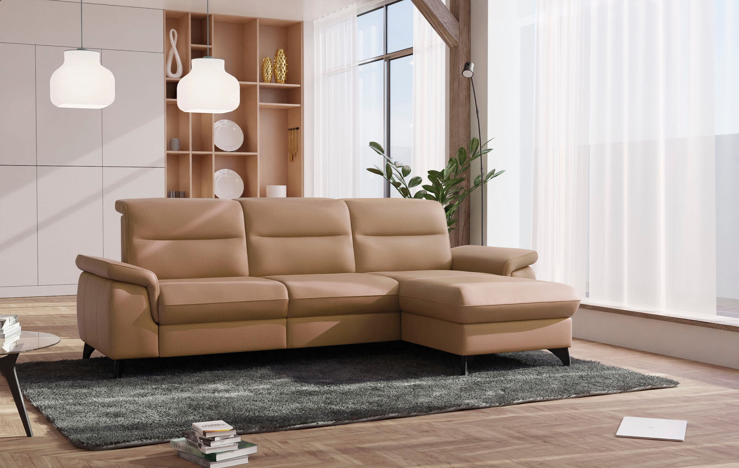 sit&more Ecksofa »Astoria L-Form« wahlweise mit motorischer Relaxfunktion