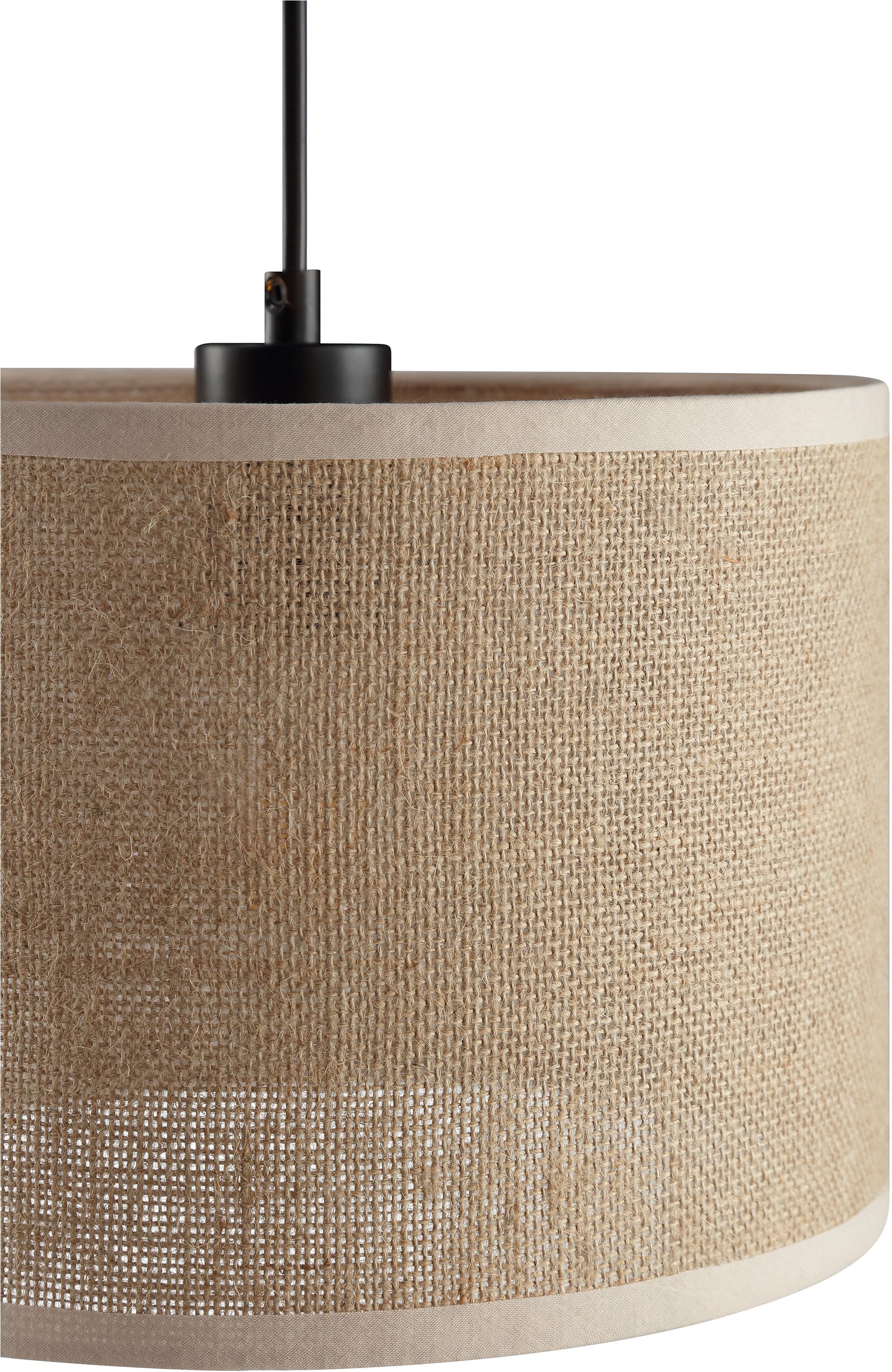 my home Pendelleuchte »Mindelstetten«, 3 flammig, Leuchtmittel E27 | ohne Leuchtmittel, mit Leinenstoffschirm, Höhe 110 cm, Breite 100 cm