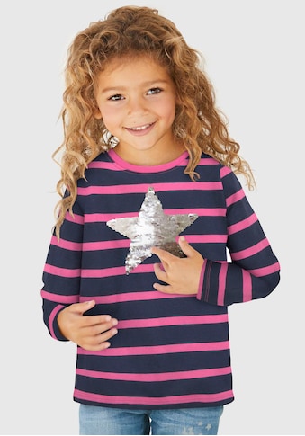 Paillettenshirt »für kleine Mädchen«, mit appliziertem Stern aus Wendepailletten