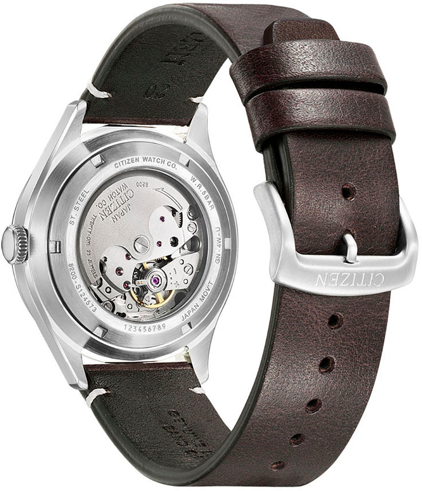 Citizen Automatikuhr, Armbanduhr, Mechanische Uhr, Herrenuhr, Datum, Lederarmband