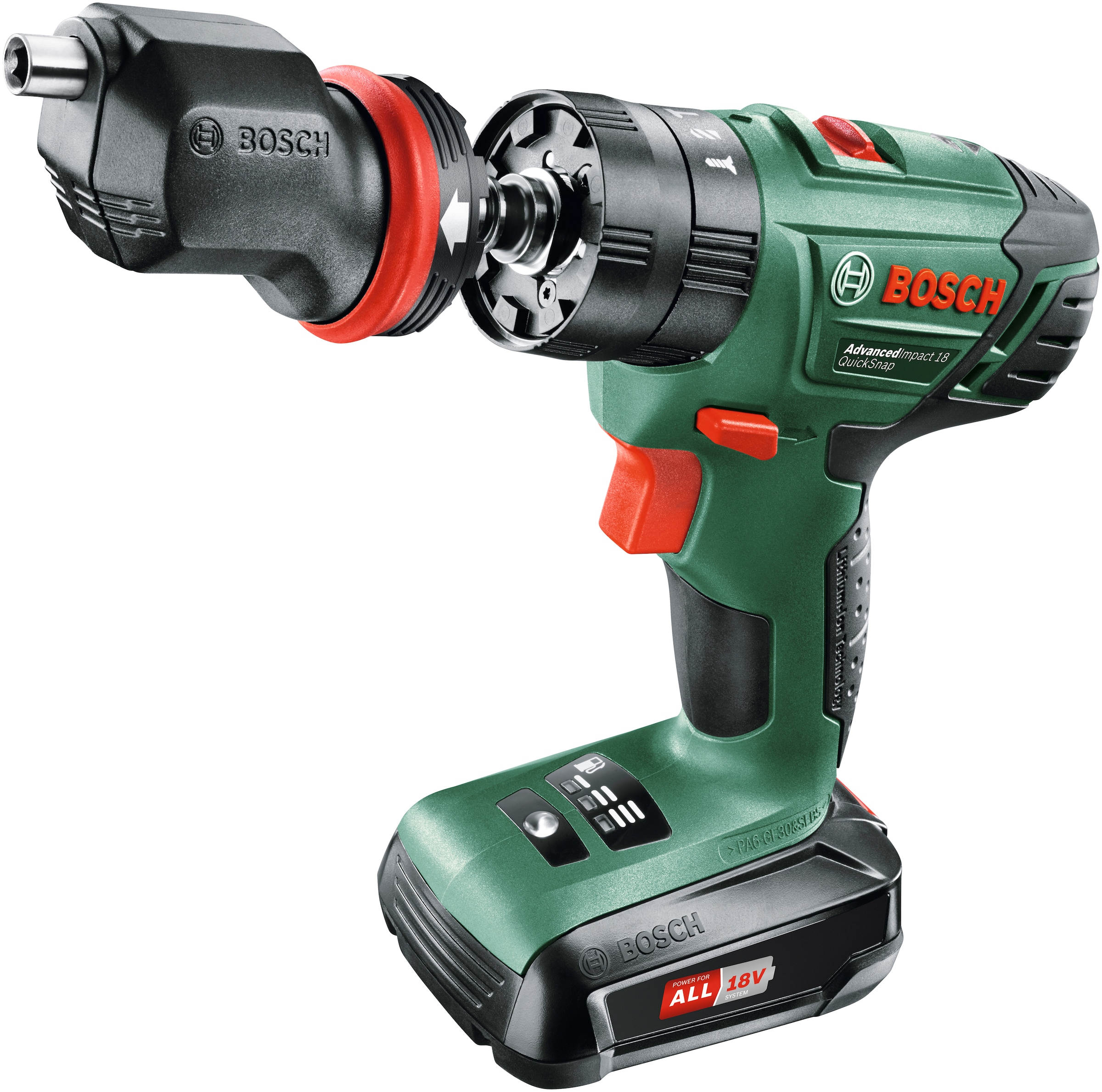 Bosch Home & Garden Akku-Schlagbohrmaschine »AdvancedImpact 18«, (Set), QuickSnap, inkl. 2 Akkus