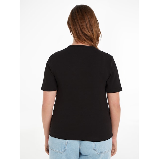 Tommy Jeans Curve Rundhalsshirt »TJW CRV BBY ESSENTIAL RIB SS«, (1 tlg.),  PLUS SIZE CURVE,mit Tommy Jeans-Logostickerei bei OTTOversand
