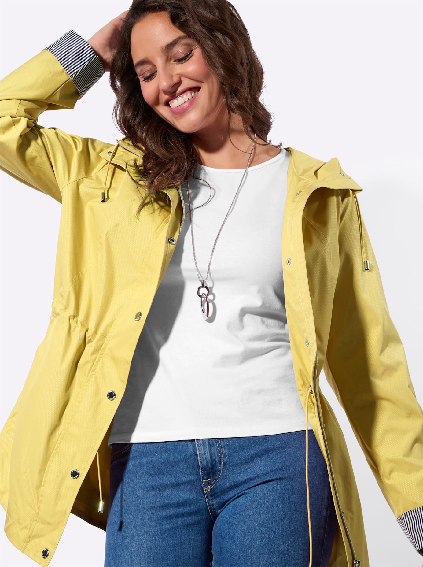 Casual Looks Langjacke mit Kapuze