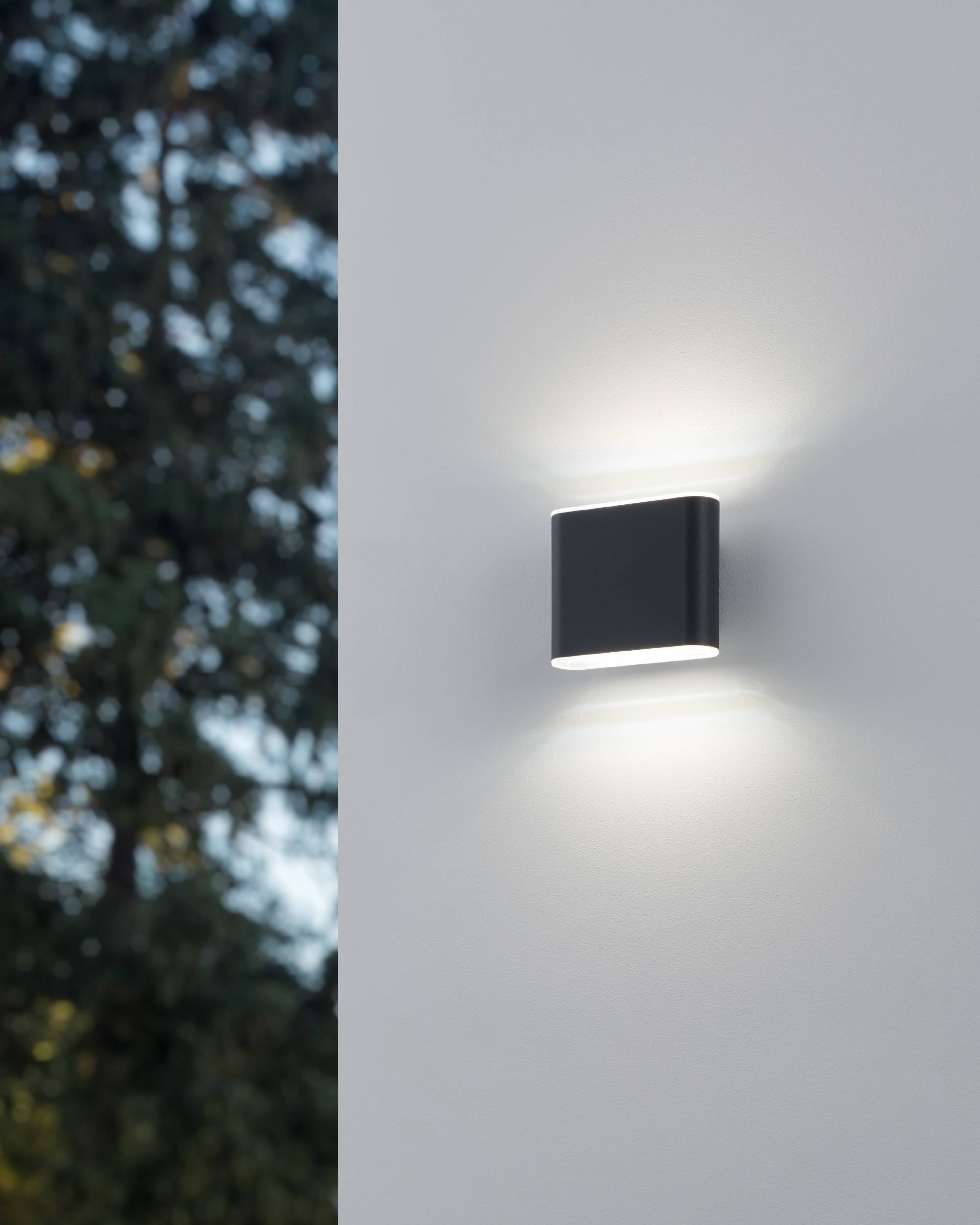 EGLO Wandleuchte »Grutti Wandlampe, Außenlampe, Wand Außenbeleuchtung, Aluminium, IP65« LED-Modul 1 Stk. Kaltweiß | Neutralweiß | Warmweiß Wand-/Deckenleuchte - L11,5 x H9 x AL5 cm - anthrazit - 2X2,9W inkl.