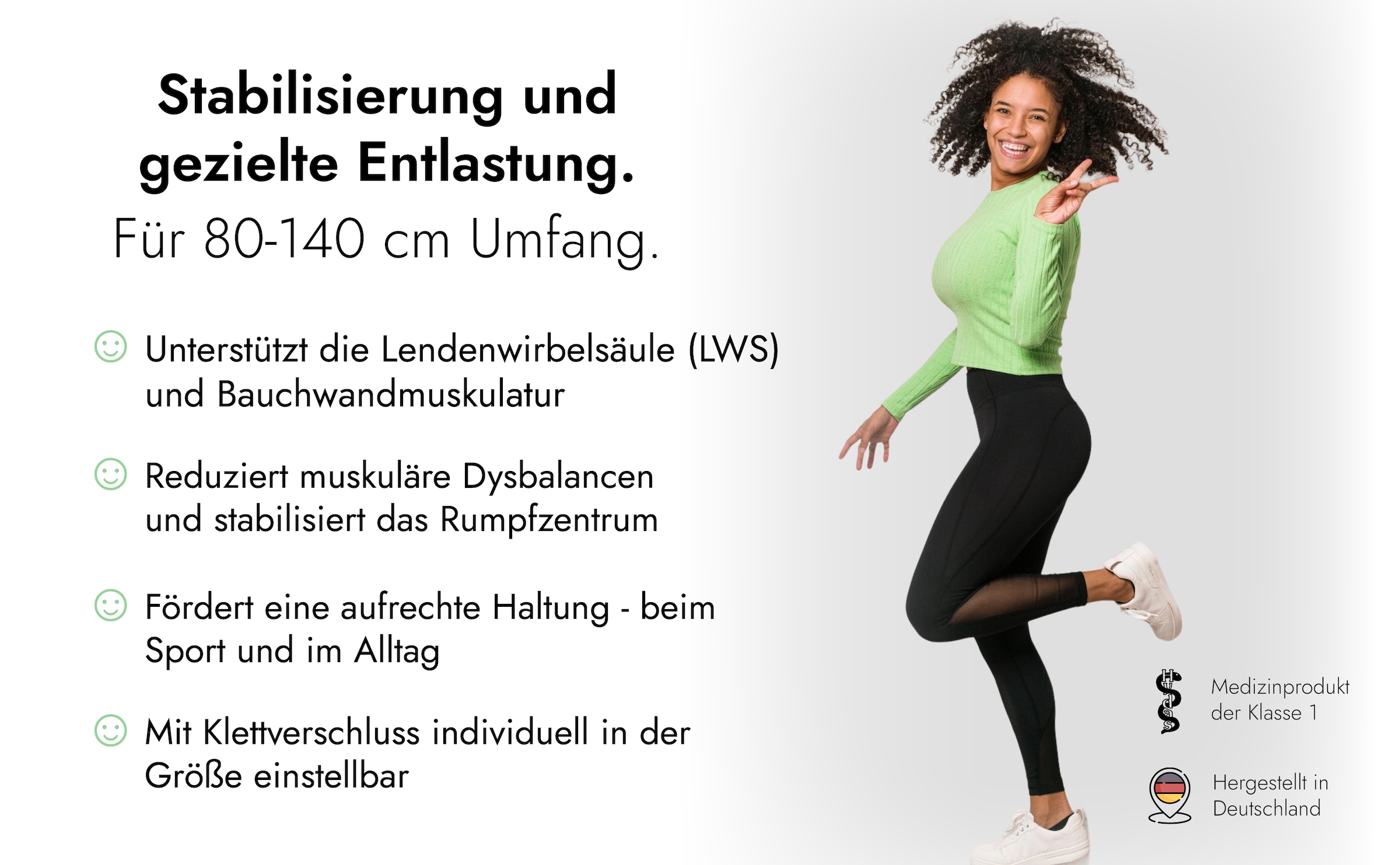 Hydas Bauch- und Rückenstützgürtel »zur Entlastung der Wirbelsäule, Haltungskorrektur & Stabilisierung« Unterstützt bei Bandscheiben-/Überlastungsbeschwerden, Made in Germany