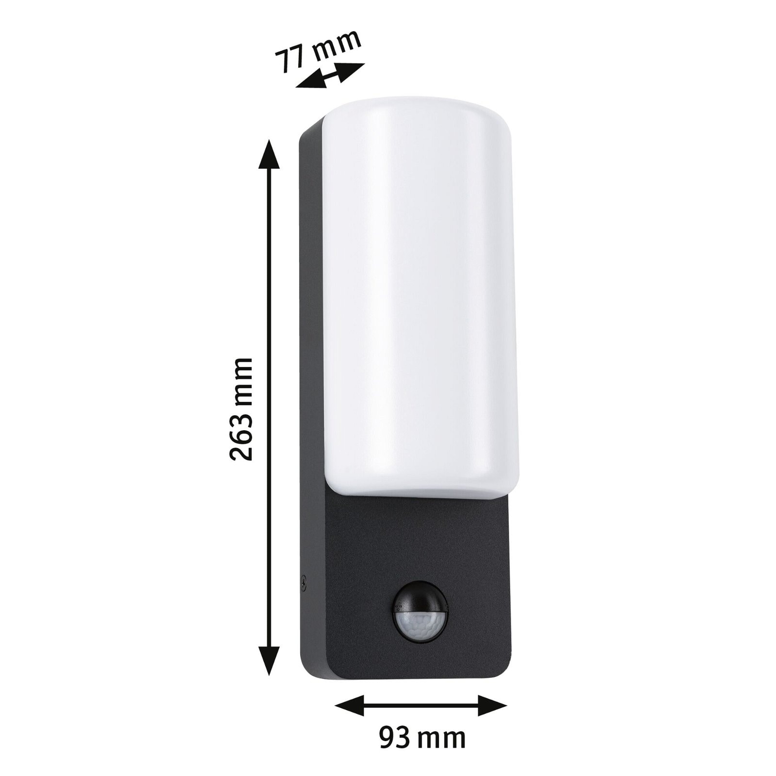Paulmann LED Außen-Wandleuchte »Bonnie IP44 93x77mm 2200 - 3000K 8,5W 560lm 230V Anthrazit Aluminium«, 1 flammig, Bewegungsmelder insektenfreundlich und seewasserresistent