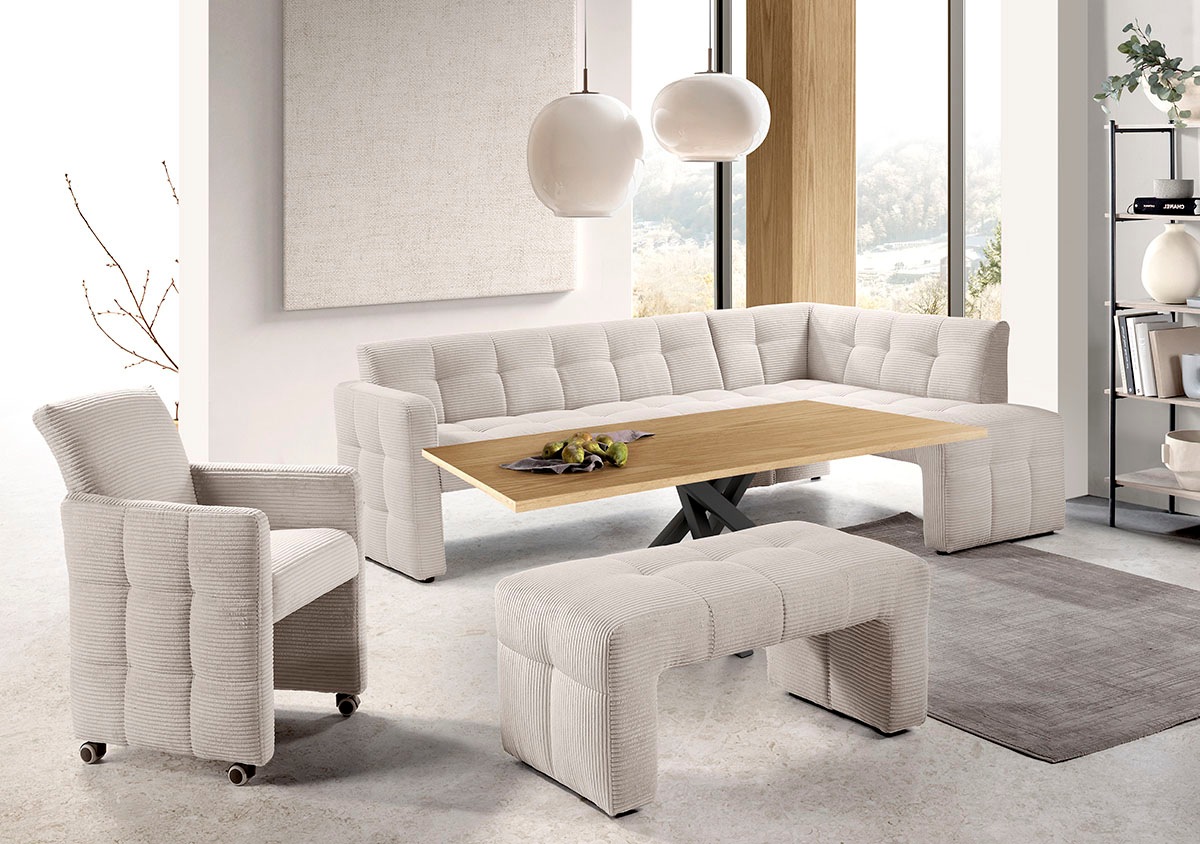 exxpo - sofa fashion Essbank »Barista, bequem und elegant, hohe Bodenfreiheit,«, Eckbank Barista bequem und elegant, hochwertige Detailverarbeitung