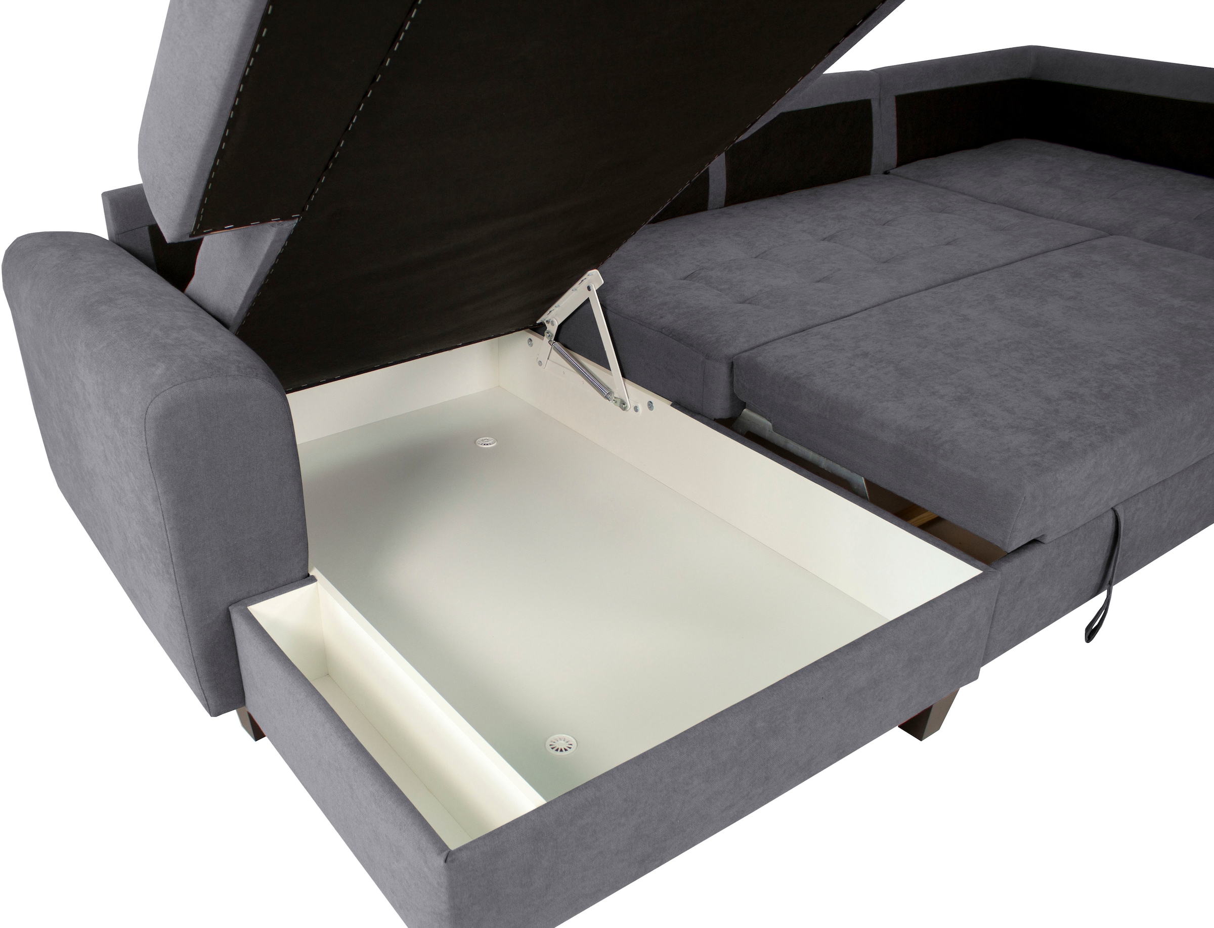 Trends by HG Wohnlandschaft »Moritz, U-Form« inkl. Bettfunktion und Bettkasten, inkl. 2 Zierkissen