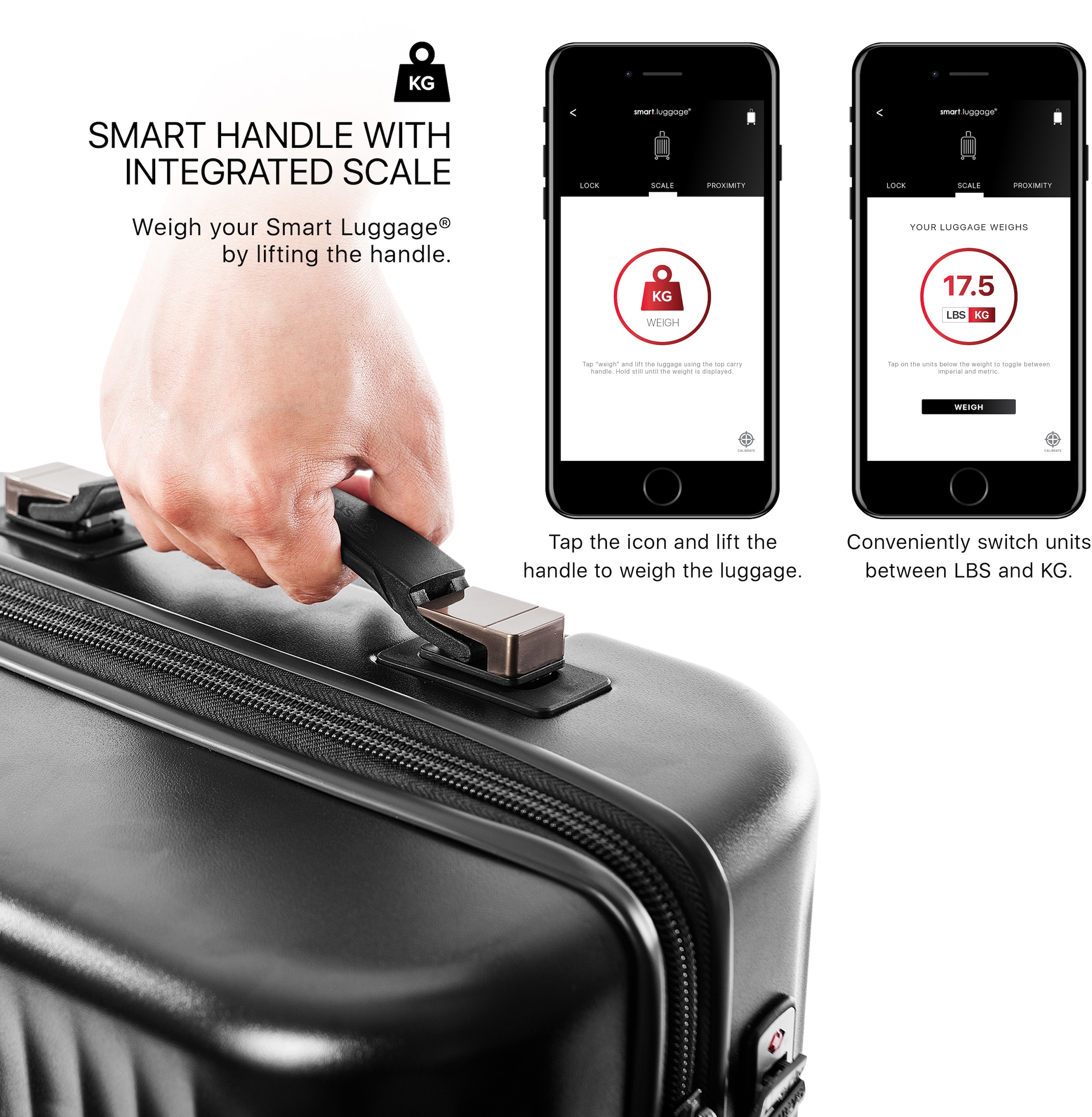 Heys Hartschalen-Trolley »Smart Luggage®, 76 cm«, 4 Rollen, Heys x Joachim Llambi Koffer Smart Gepäck mit App-Funktion