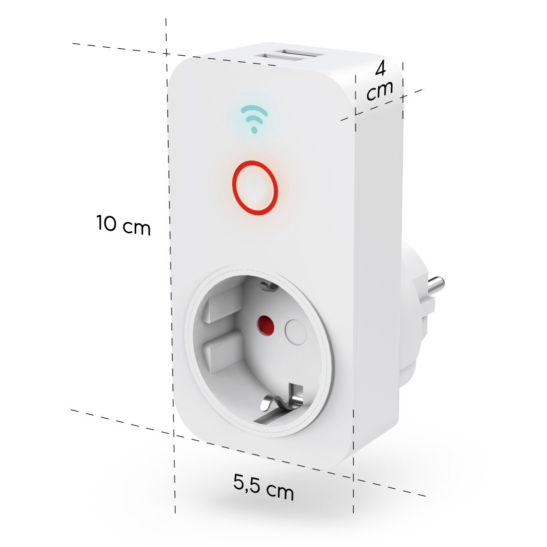 Hama Funksteckdose »WLAN Steckdose, 2x USB-A, per Sprache/App steuern, 2300W, 10A«