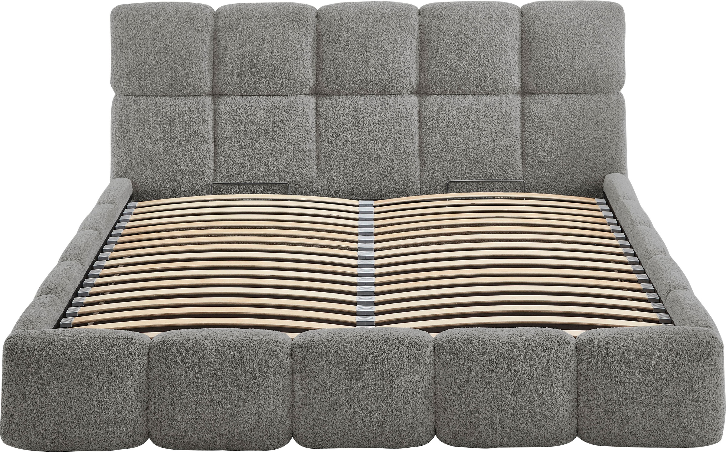ATLANTIC home collection Polsterbett »"Jane" mit großen Stauraum«, luxurious gepolstertes Kopfteil und Rahmen, Bezug mit Bouclécharakter