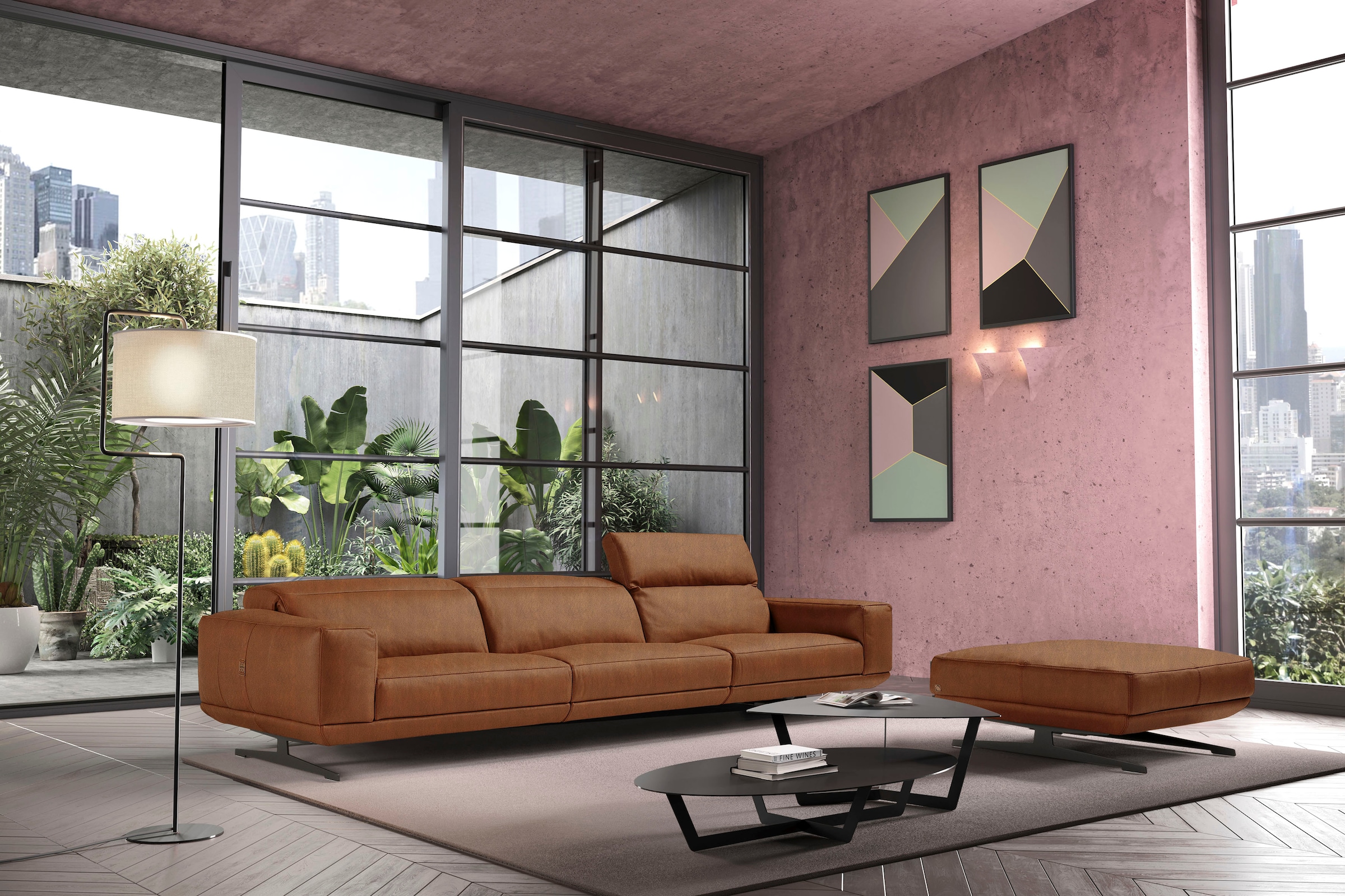 Egoitaliano 3-Sitzer »Gloria, super bequem, hochwertige Verarbeitung, edles Design, Megasofa« beidseitig verstellbare Rückenelemente, mit Designmetallfüßen