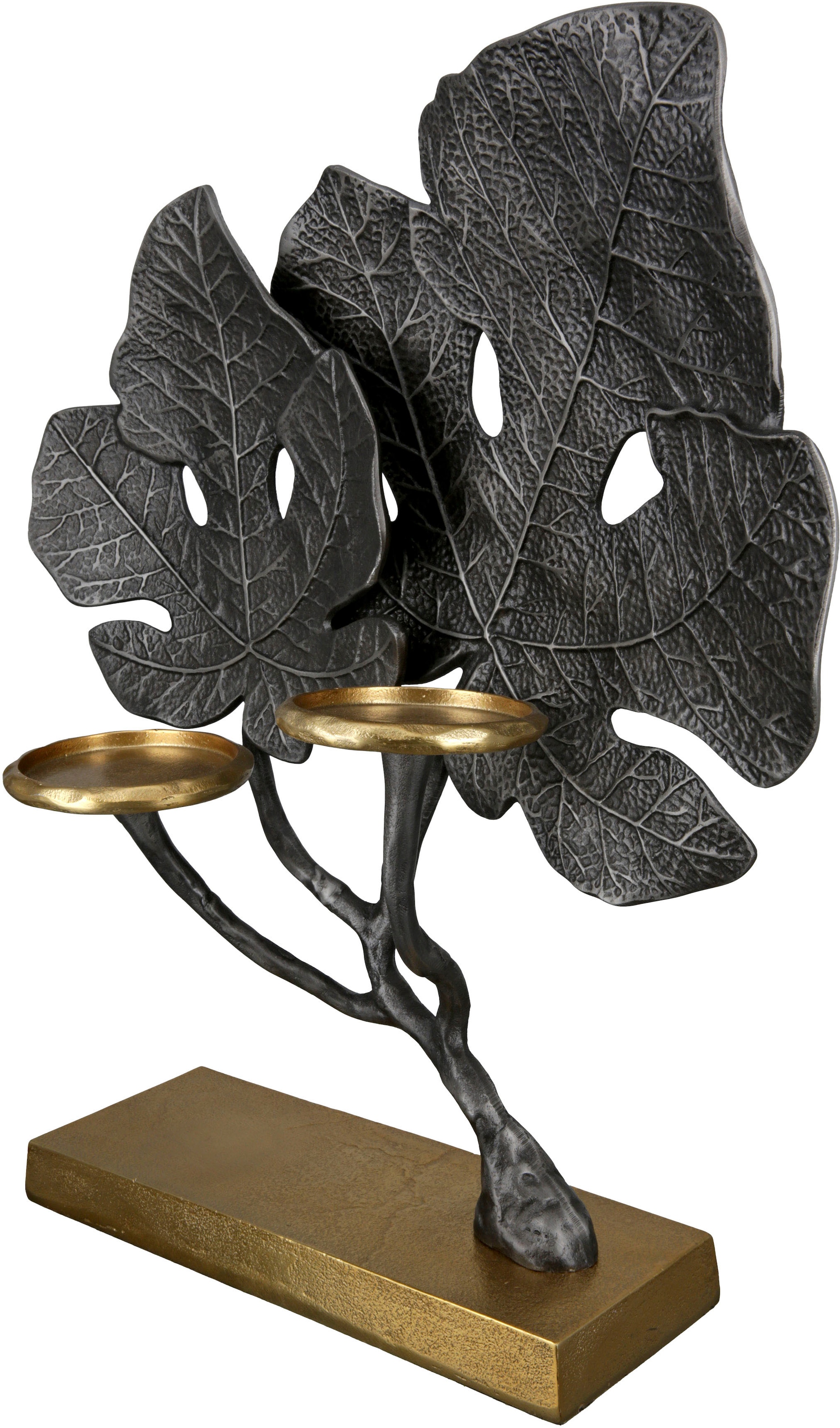 GILDE Kerzenleuchter »Leaf«, (1 St.), aus Online im OTTO bestellen Kerzenhalter Shop 2-flammig Aluminium
