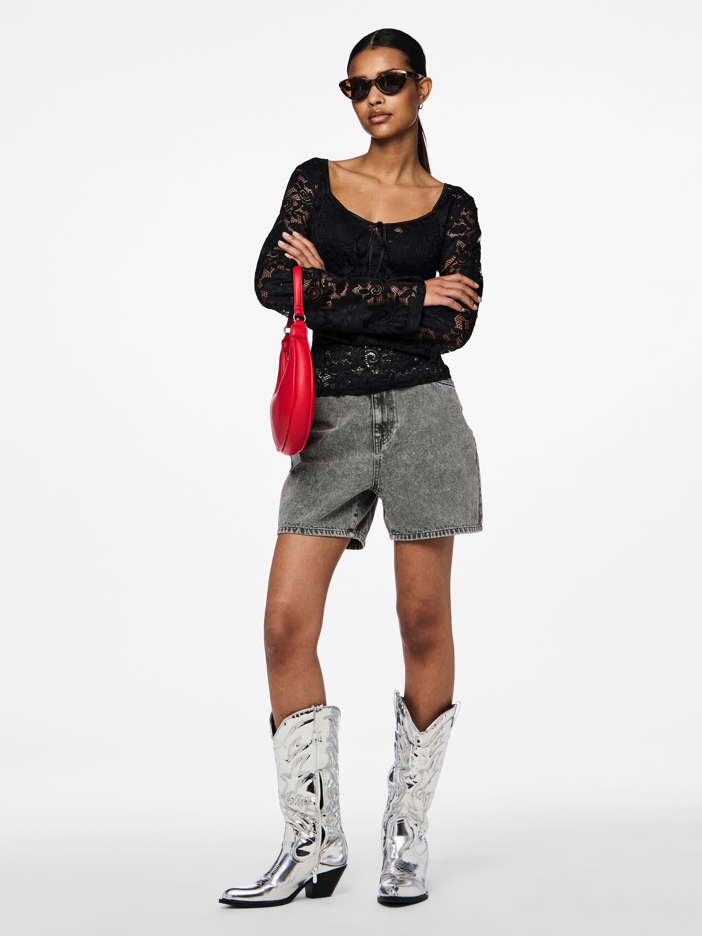 pieces Jeansshorts »PCABBI MW SHORTS NOOS«