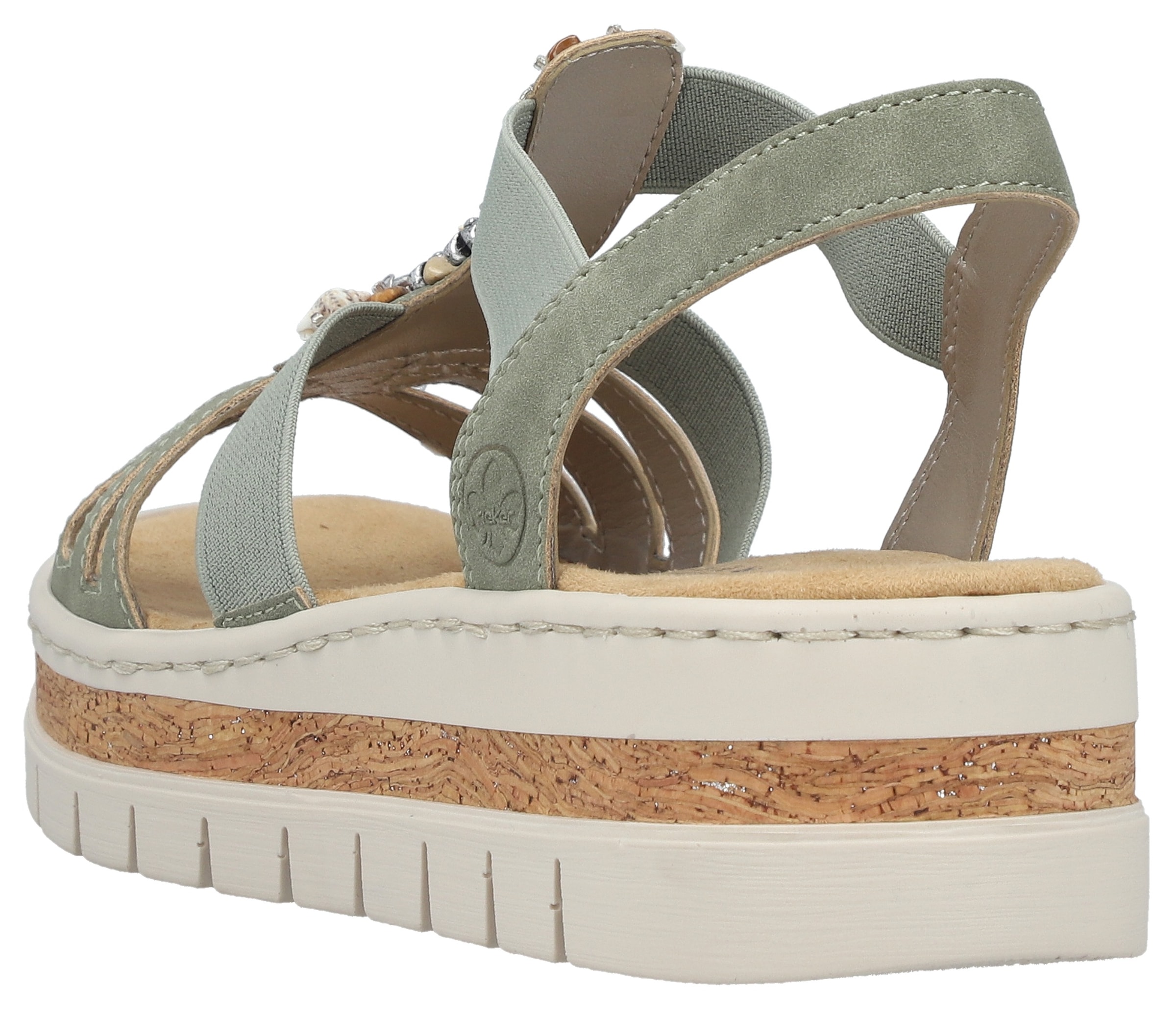 Rieker Keilsandalette  Keilsandalette, Plateausandale, Sommerschuh mit Verzierung