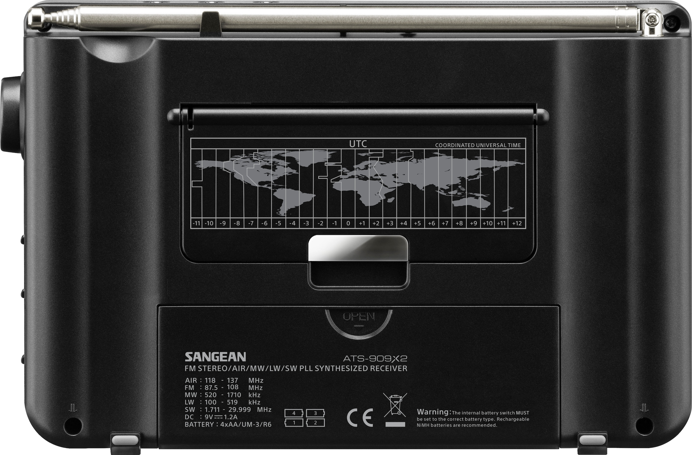 Sangean Weltempfänger »ATS-909 X2«, (FM-Tuner mit RDS-AM-Tuner), Große LC-Anzeige, Lautsprecher