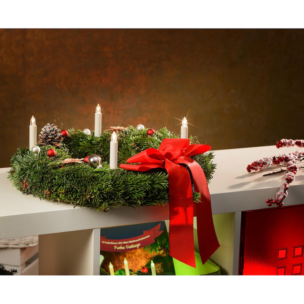 BONETTI LED-Christbaumkerzen »Weihnachtsdeko, Christbaumschmuck«, 25 St.-flammig, kabellos, Kerzen plus 8 Dornen