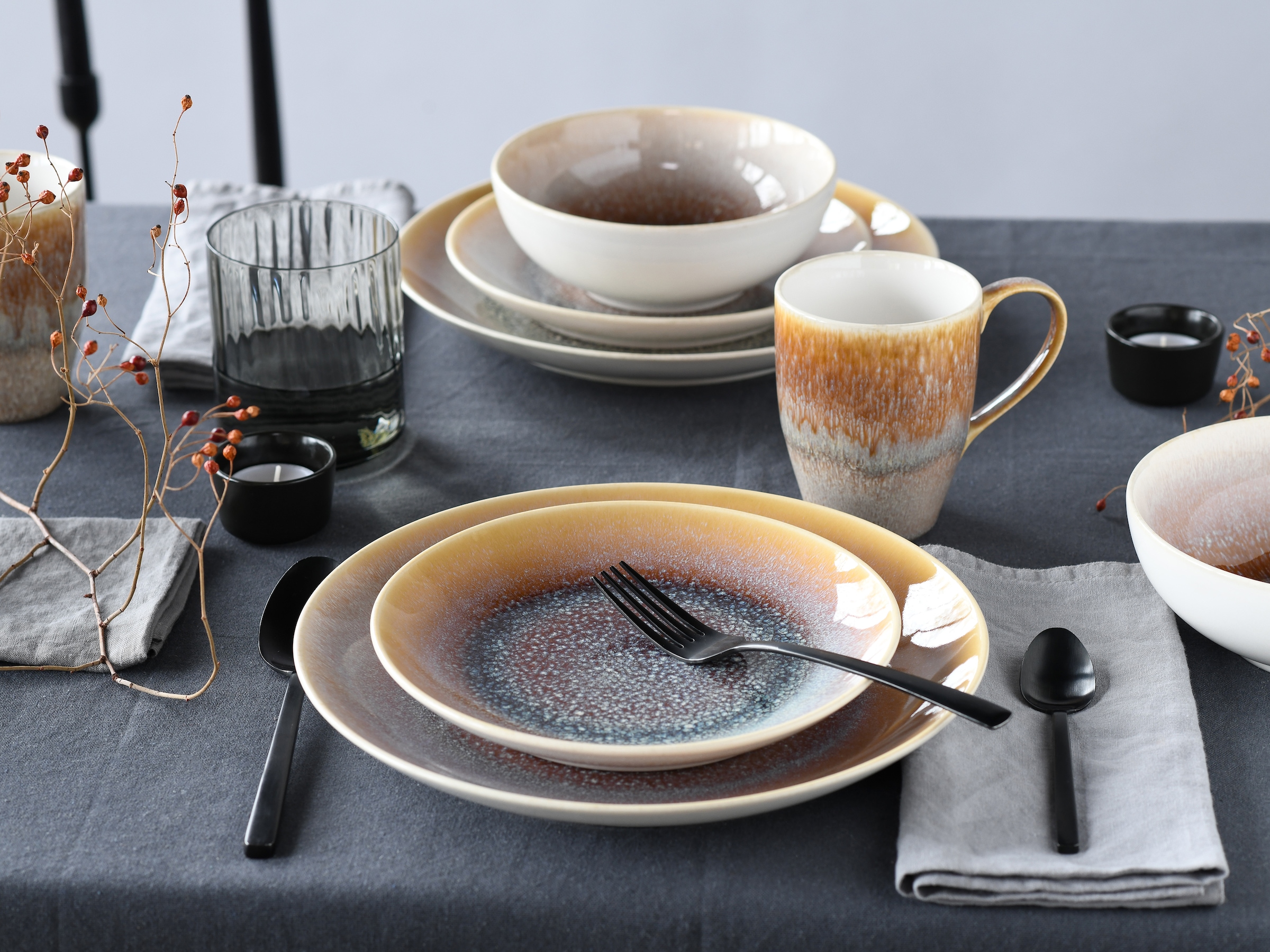 CreaTable Kombiservice »Caldera« irisierende Glasur