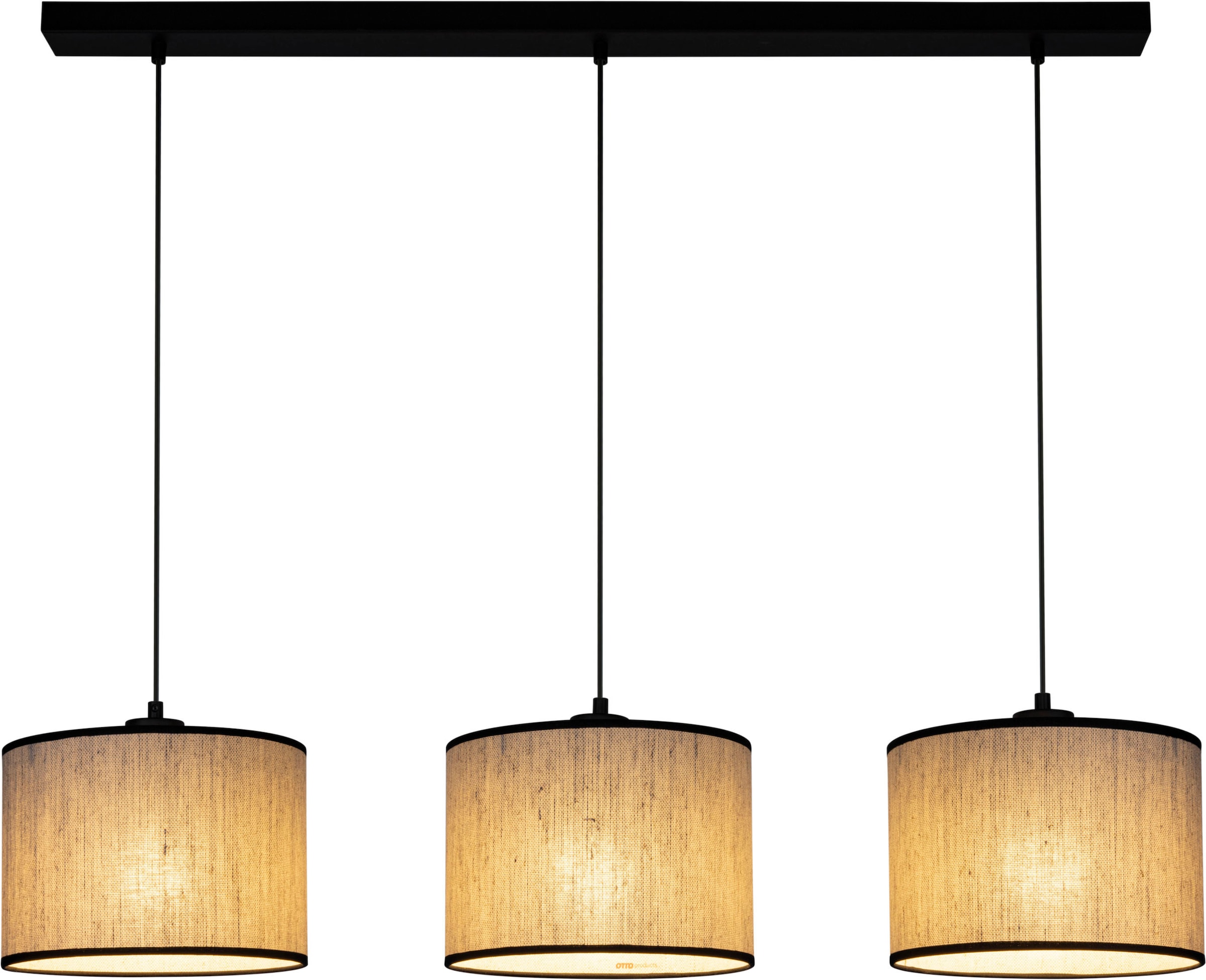 andas Pendelleuchte »Virrat, im skandinavischen Stil«, 3 flammig, Leuchtmittel E27 | Leuchtmittel wechselbar, Pendellampe mit Leinenschirm, im zeitlosen Design, Made in Europe
