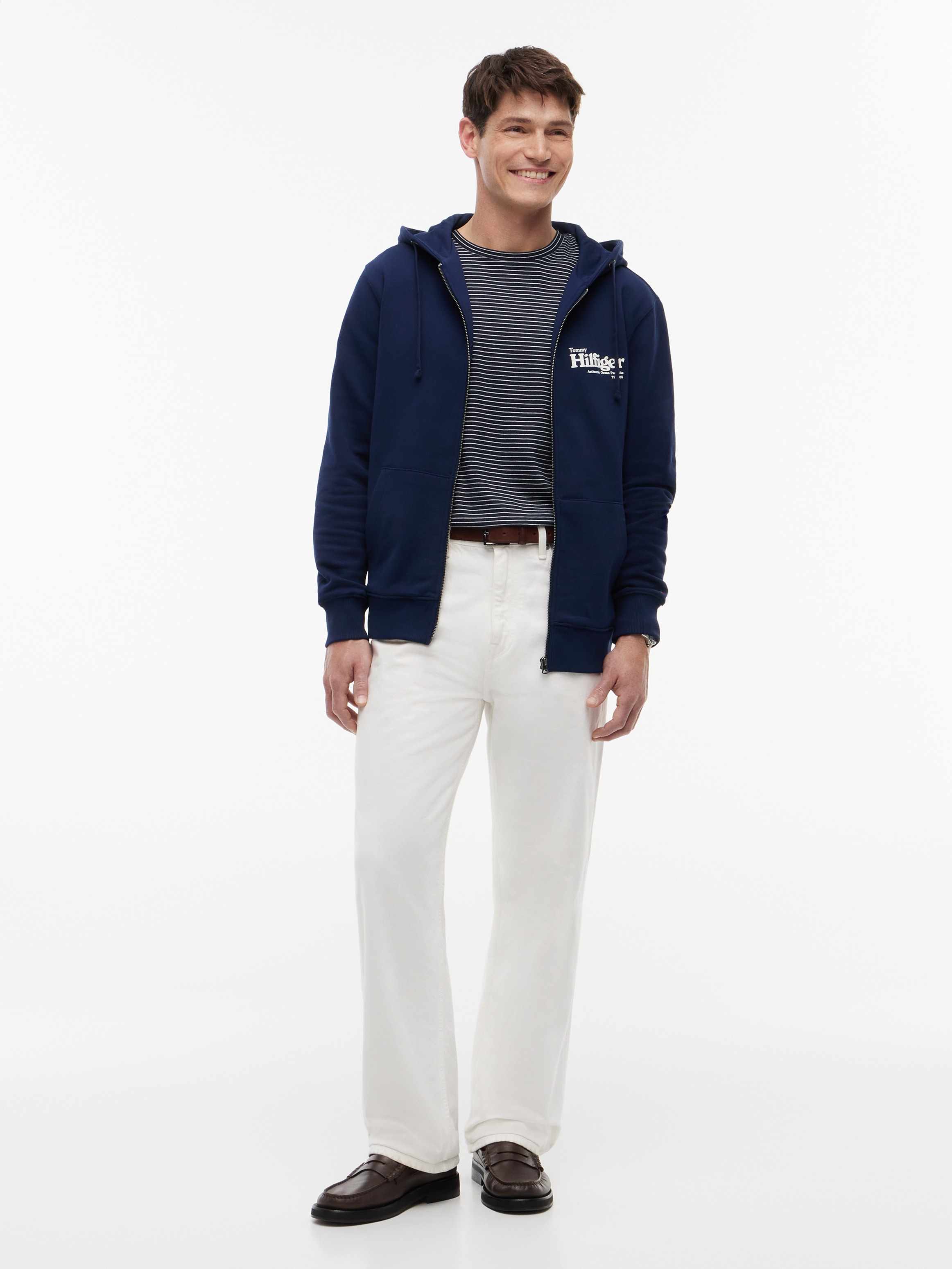 Tommy Hilfiger Kapuzensweatjacke »SMALL NAUTICAL GRAPHIC HDD« aus Baumwolle, mit Label-Details