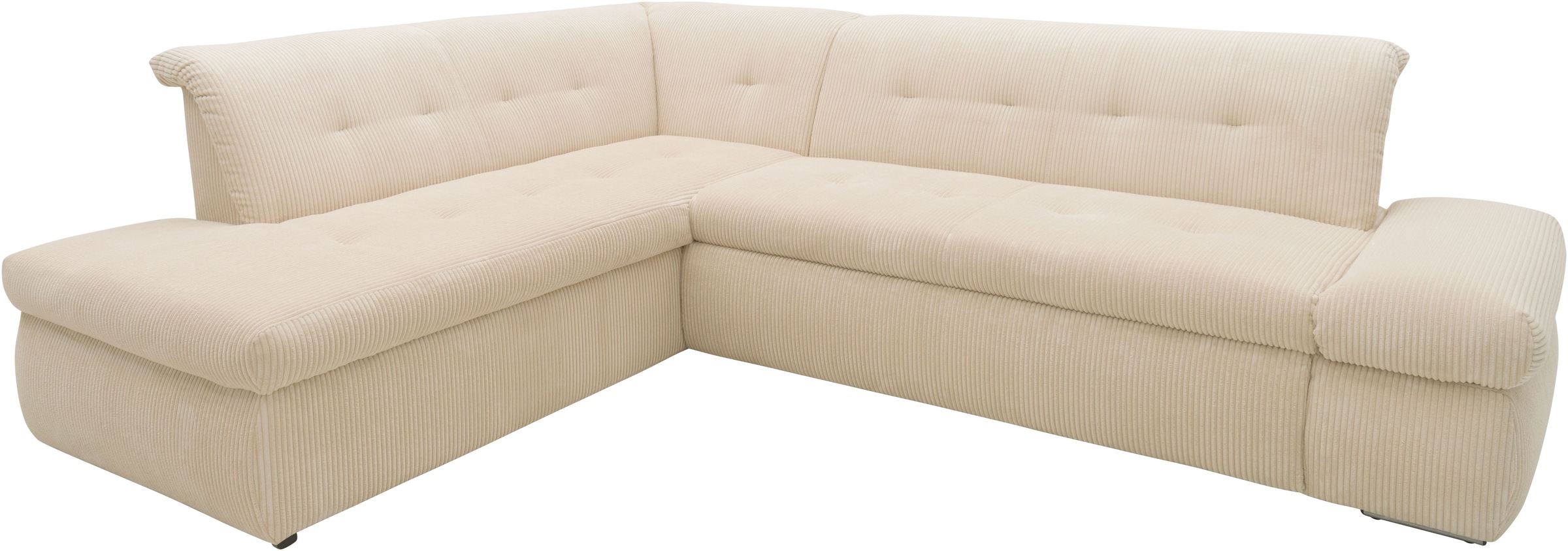 DOMO collection Ecksofa »Moric L-Form«, wahlweise mit Bettfunktion und Armlehnenverstellung, auch in Cord