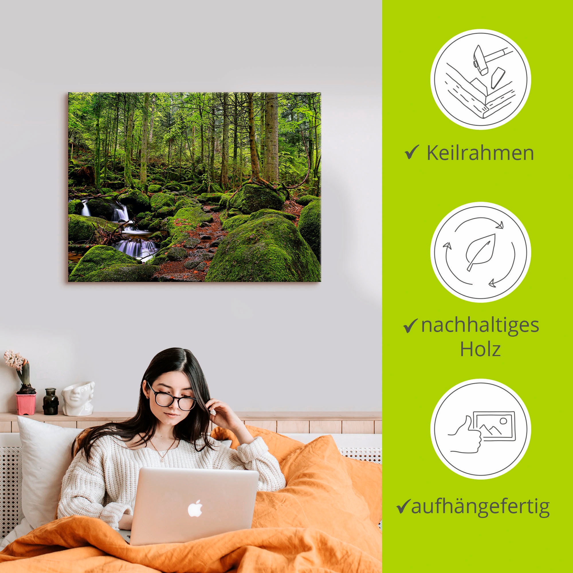 Artland Wandbild »Zauberwald«, Wald, (1 St.), als Leinwandbild, Poster in verschied. Größen