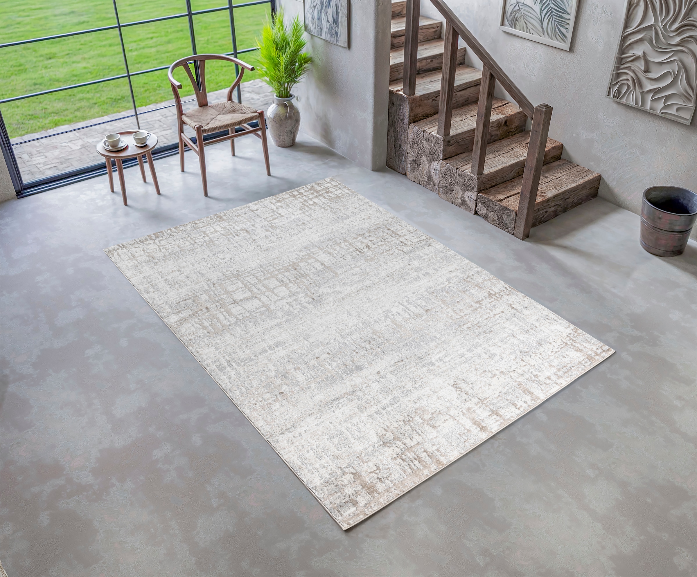 my home Teppich »Serafine« rechteckig 12 mm Höhe Vintage, dezenter Glanz, Hoch-Tief-Struktur, Schrumpf Carving-Effekt