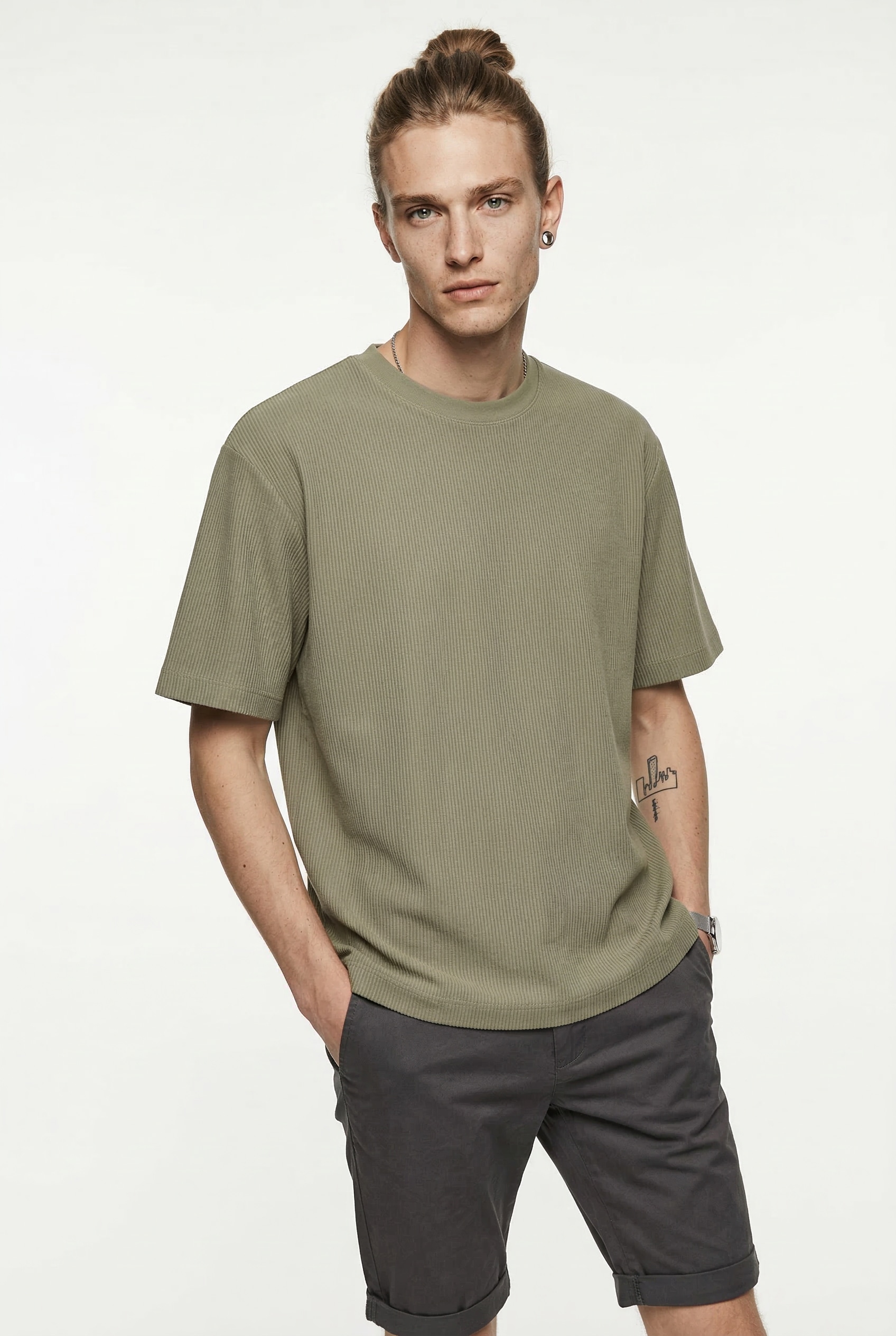 Jack & Jones Rundhalsshirt »JJEHARRISON STRUCTURE TEE SS O-NECK LN« mit Rundhalsusschnitt