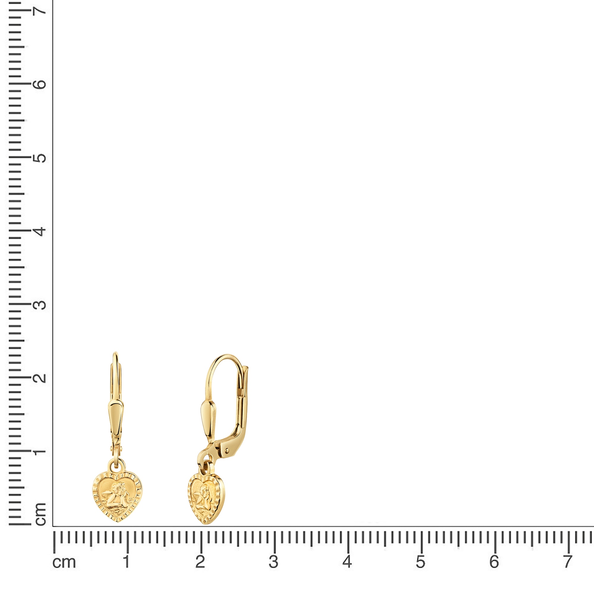 Firetti Paar Ohrhänger »Schmuck Geschenk Gold 333 Ohrschmuck Ohrringe Herz Schutzengel«