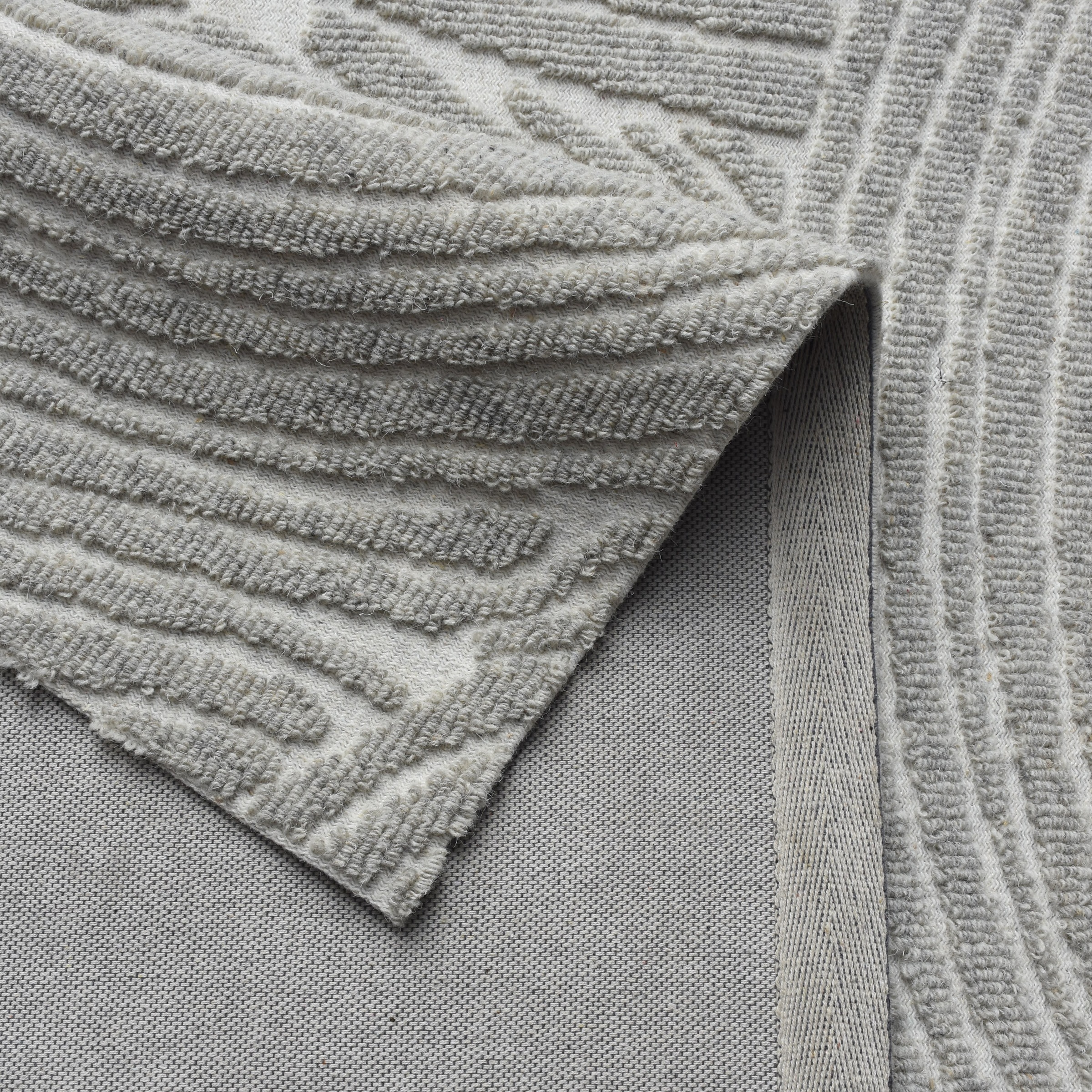 my home Wollteppich »Falun, Wolle, Hoch-Tief-Struktur, maschinell gewebt« rechteckig einfarbig, Wolle, Teppich, Wohnzimmer, Schlafzimmer, Esszimmer