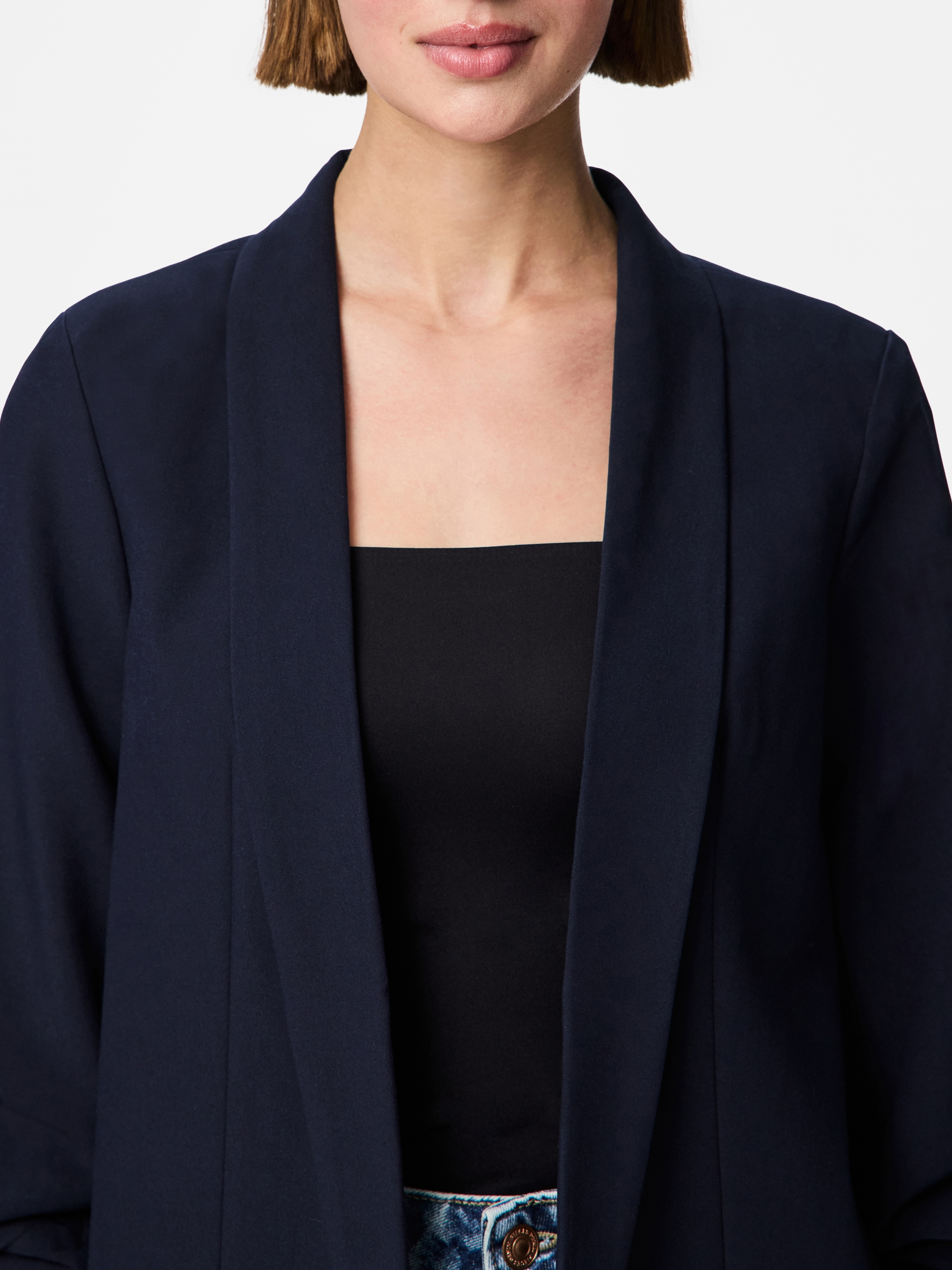 pieces Blusenblazer »PCBOSELLA 3/4 BLAZER NOOS« mit Faltendetail am Ärmel