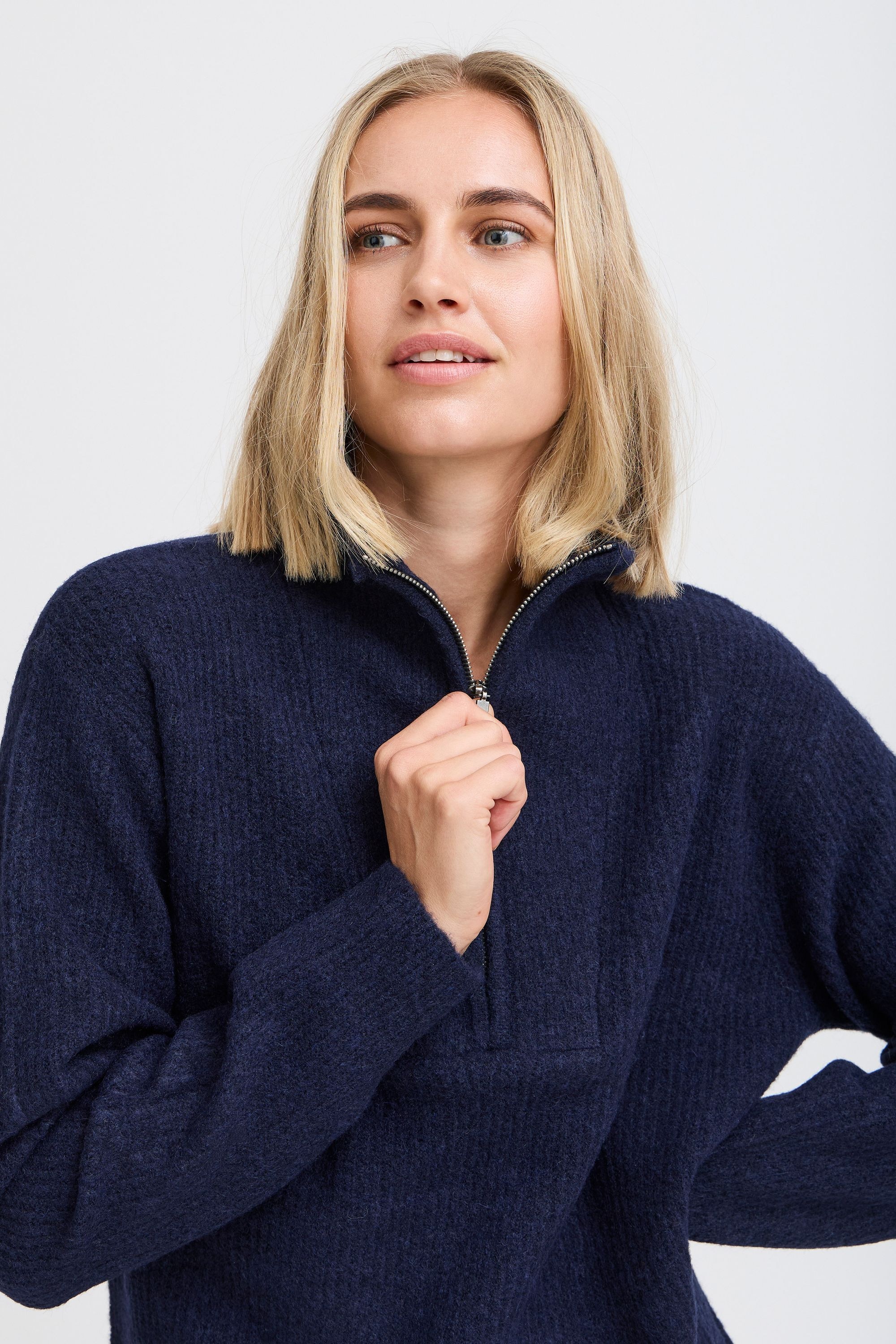 Pulz Jeans Strickfleece-Pullover »Strickpullover PZASTRA Zipper Roll Neck Pullover«