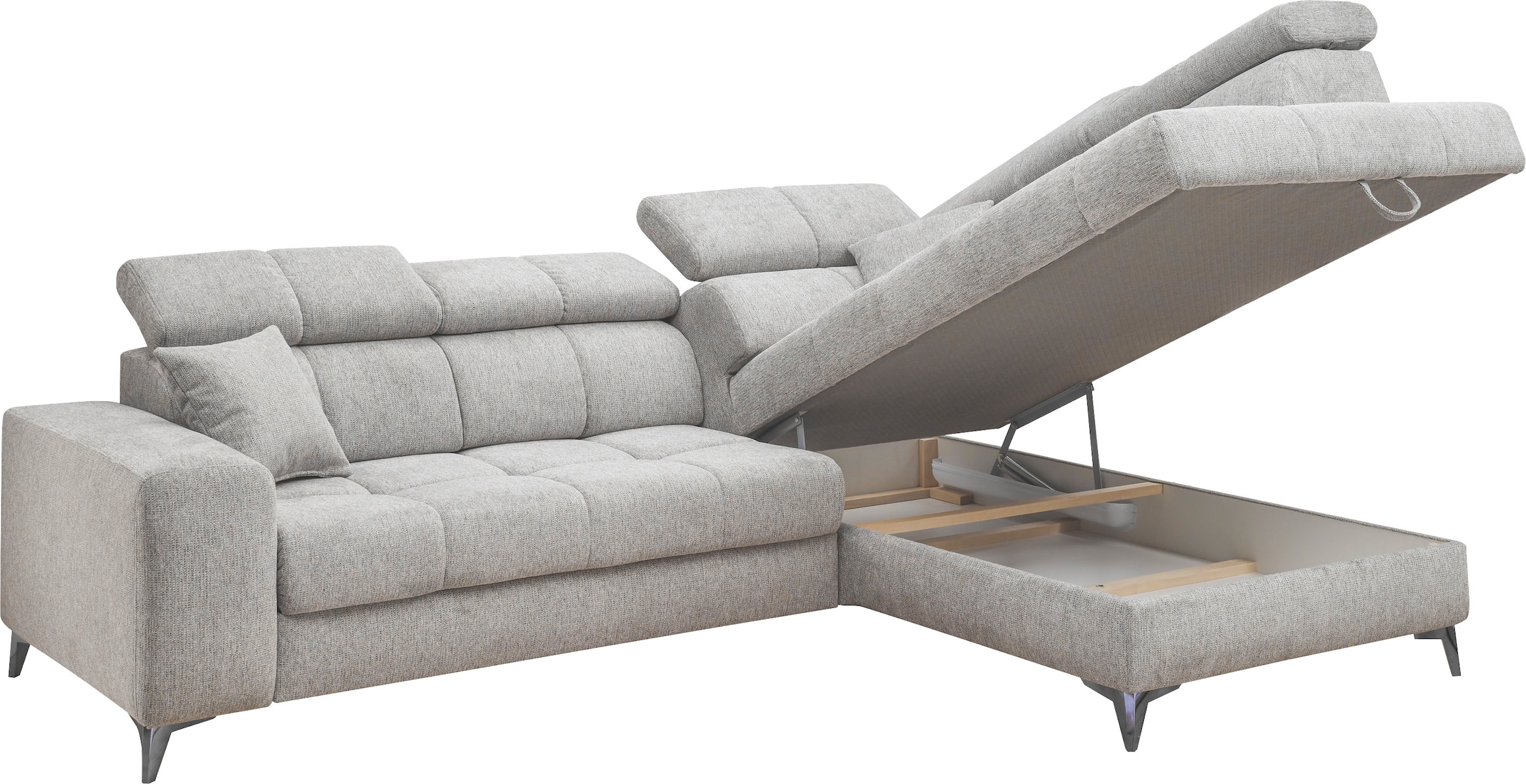 ED EXCITING DESIGN Ecksofa »Sydney L-Form«, (2 St.), frei im Raum stellbar, mit Bettkasten, inkl. Kopfteilverstellung