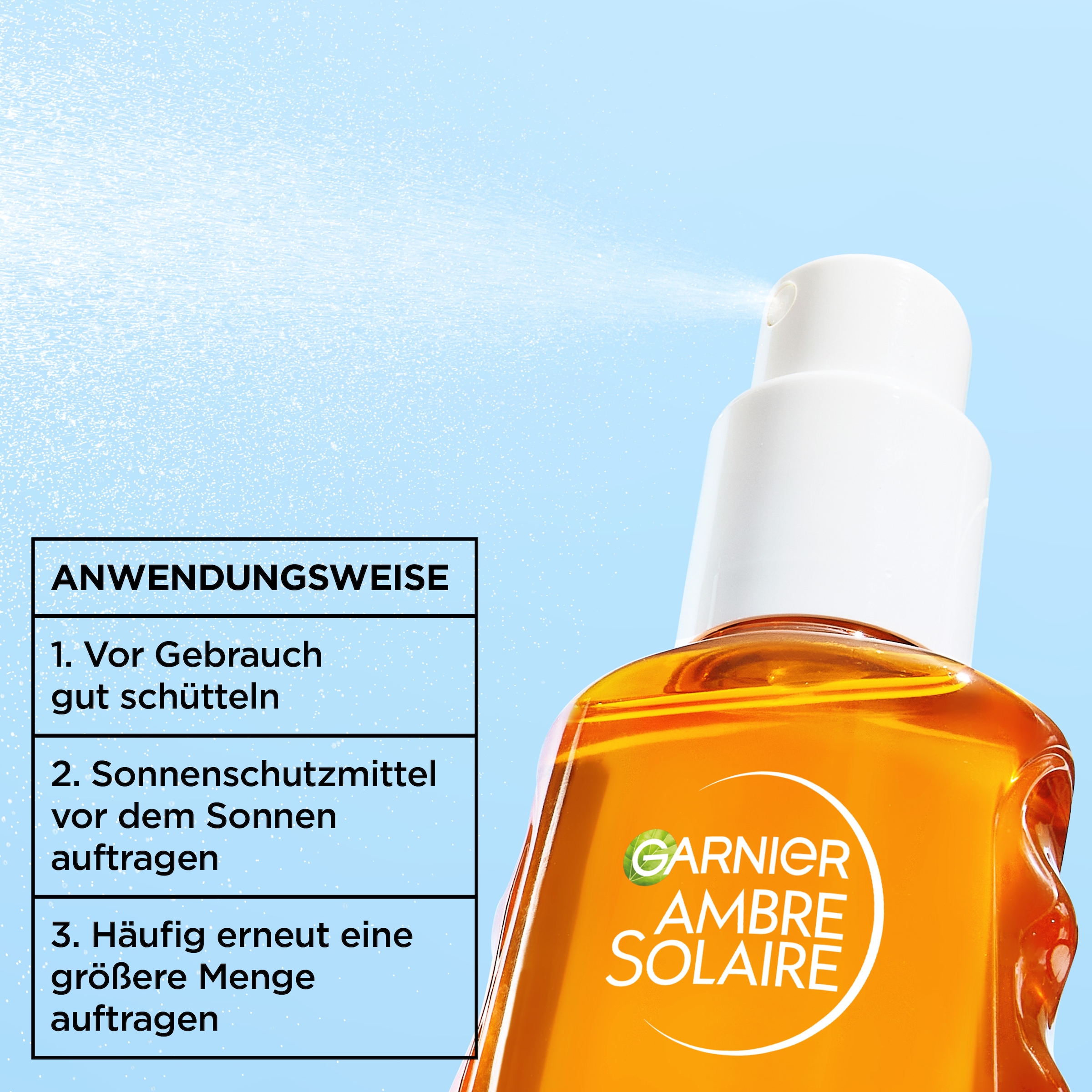 GARNIER Sonnenschutzspray »AMBRE SOLAIRE SENSITIVE EXPERT+ LSF 30« Hyddrating UV Water + Hyaluronsäure