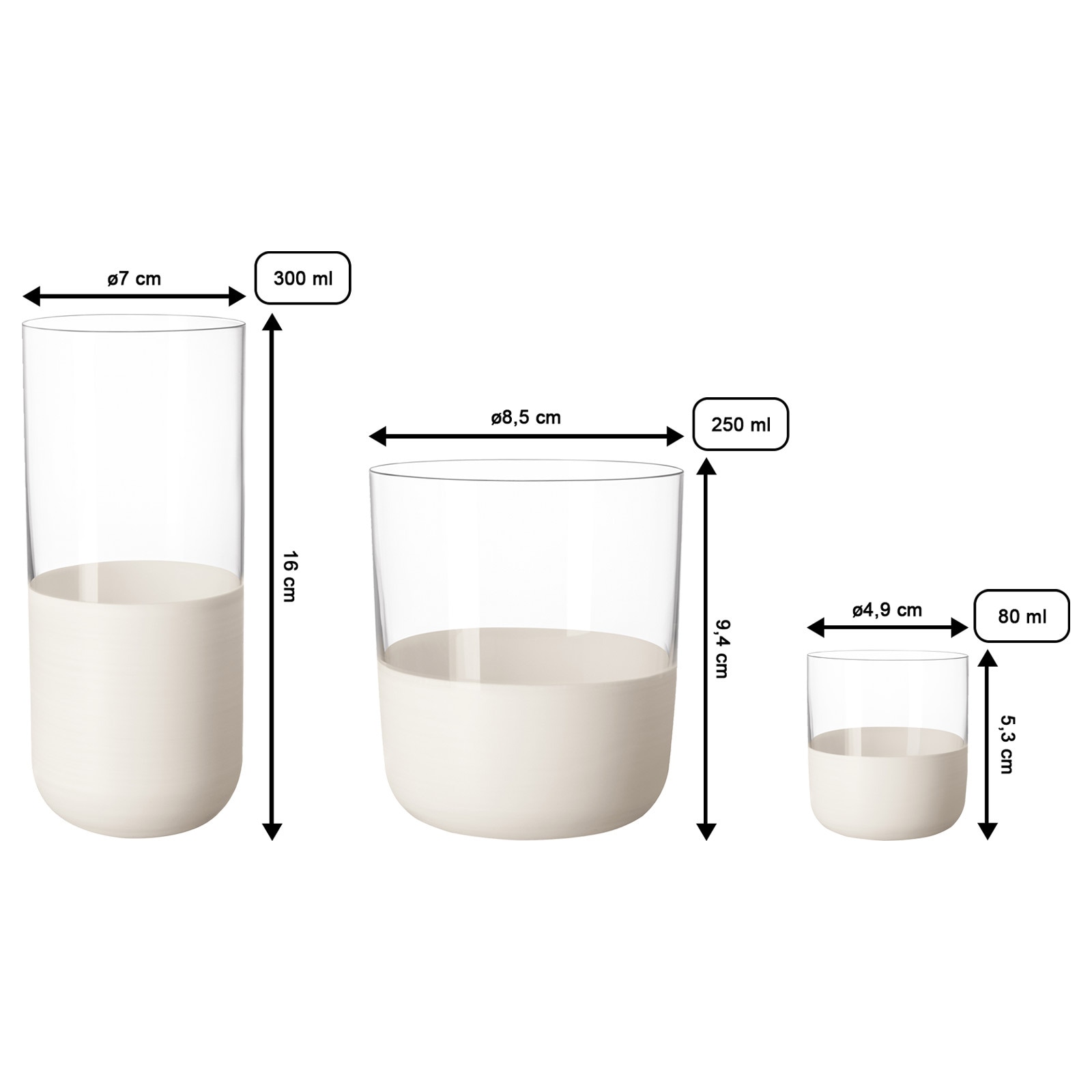 Villeroy & Boch Gläser-Set »Bargläser Manufacture Rock 12er Set weiß-transparent« Handwäsche wird empfohlen
