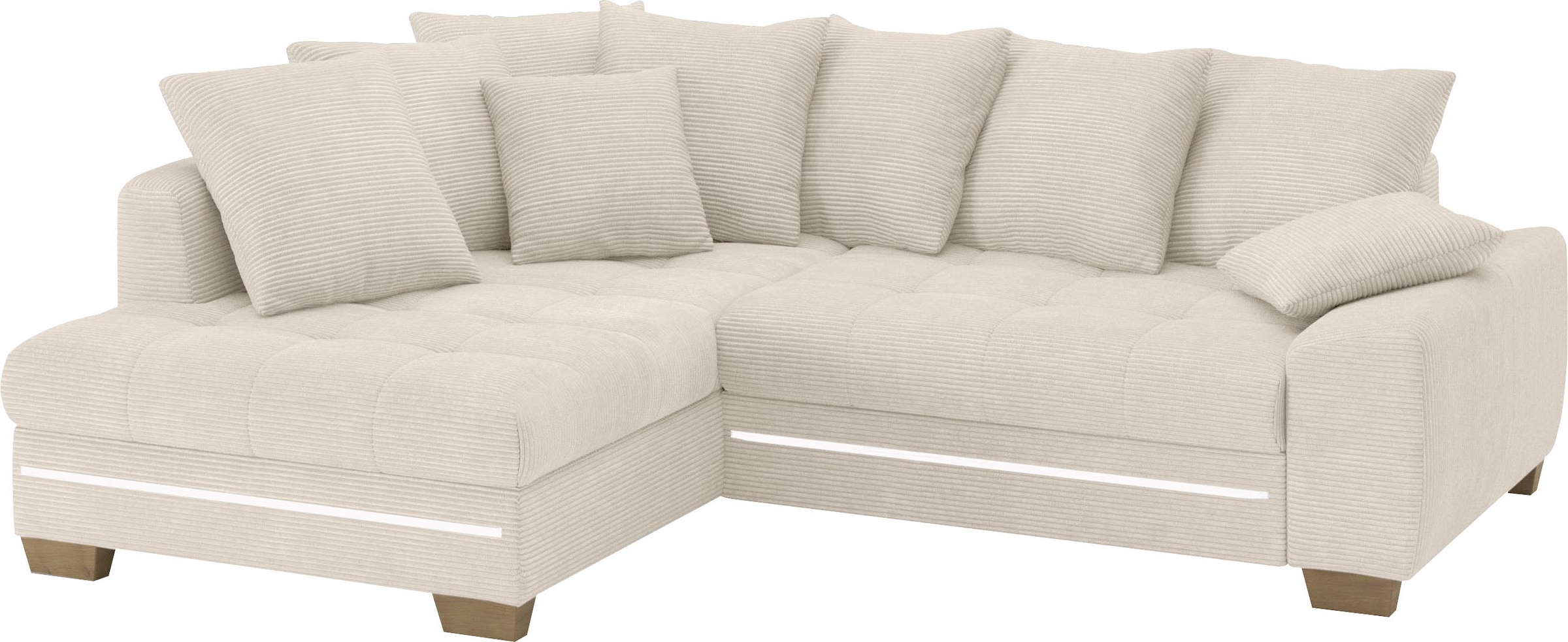 Mr. Couch Ecksofa »Nikita II, L-Form« mit Kaltschaum, RGB-LED Beleuchtung, wahlweise mit Bett, Bettkasten