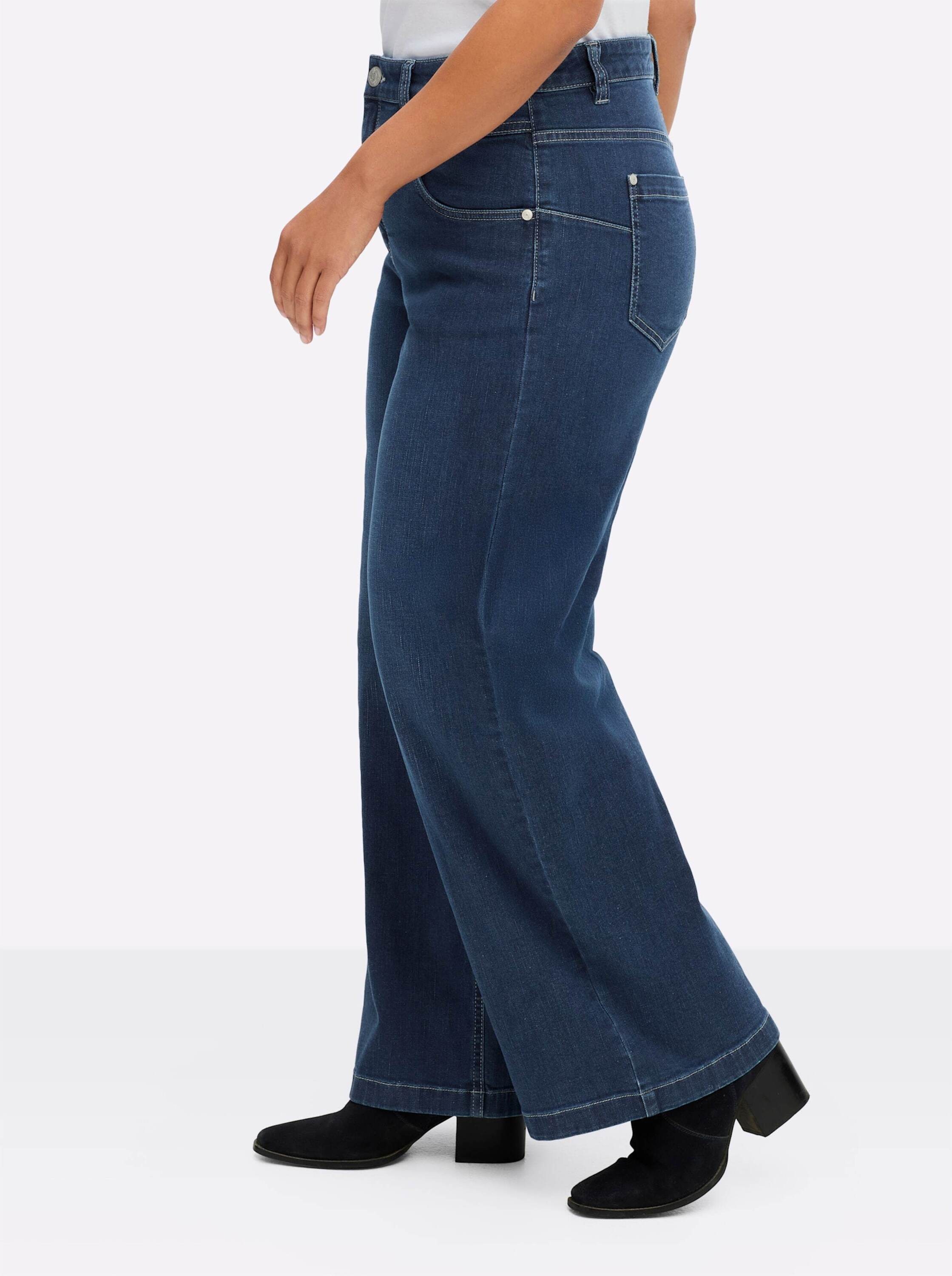 Sheego 5-Pocket-Jeans »Jeans Jeans mit weitem Bein und High-Waist-Bund«