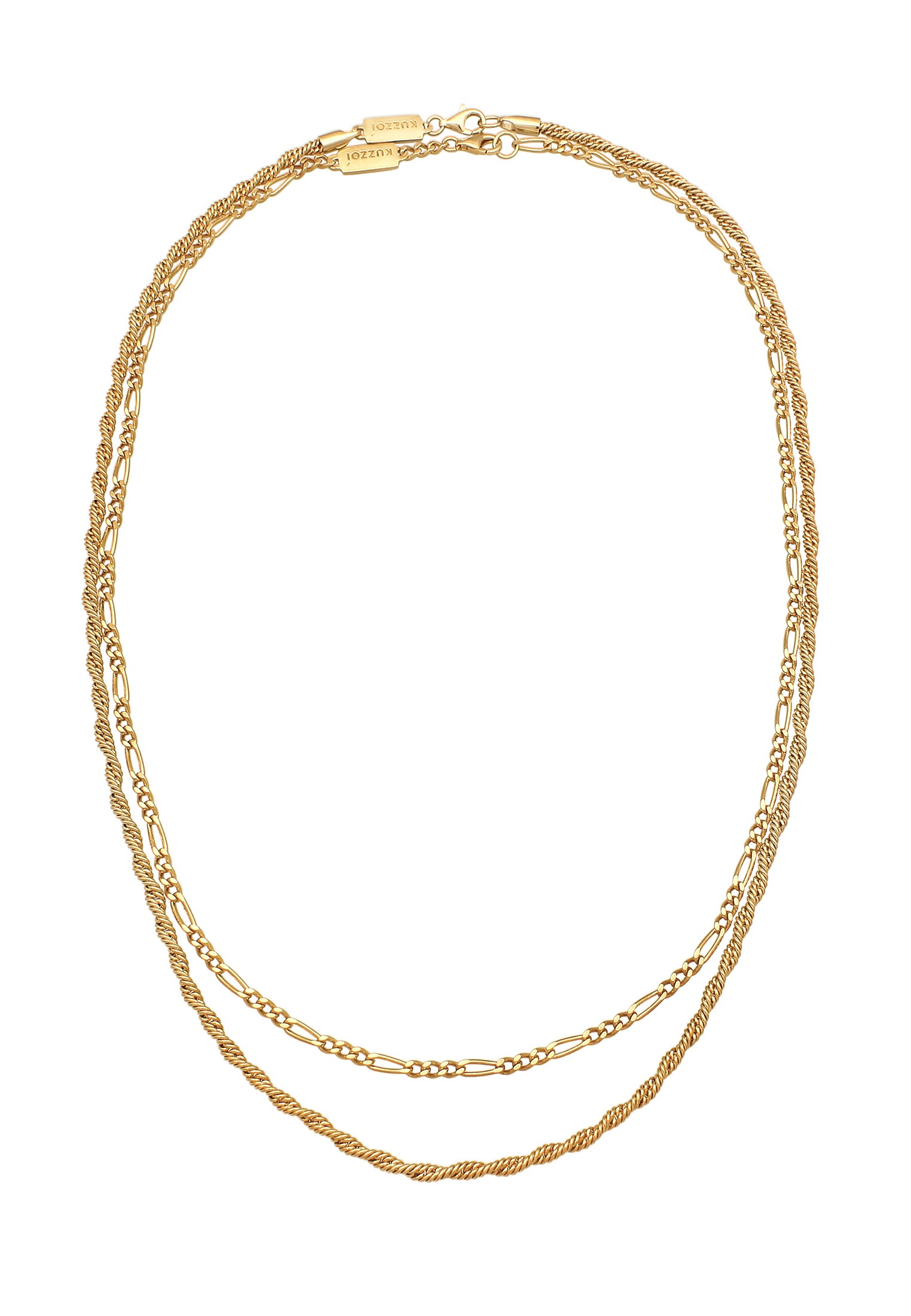 Kuzzoi Silberkette »Halskette Herren Kordel Figaro 2er Set 925 Silber«