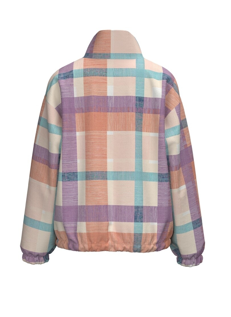 Trigema Strickfleece-Pullover »TRIGEMA Fleece Sweatshirt mit Stehkragen und Karo Design«