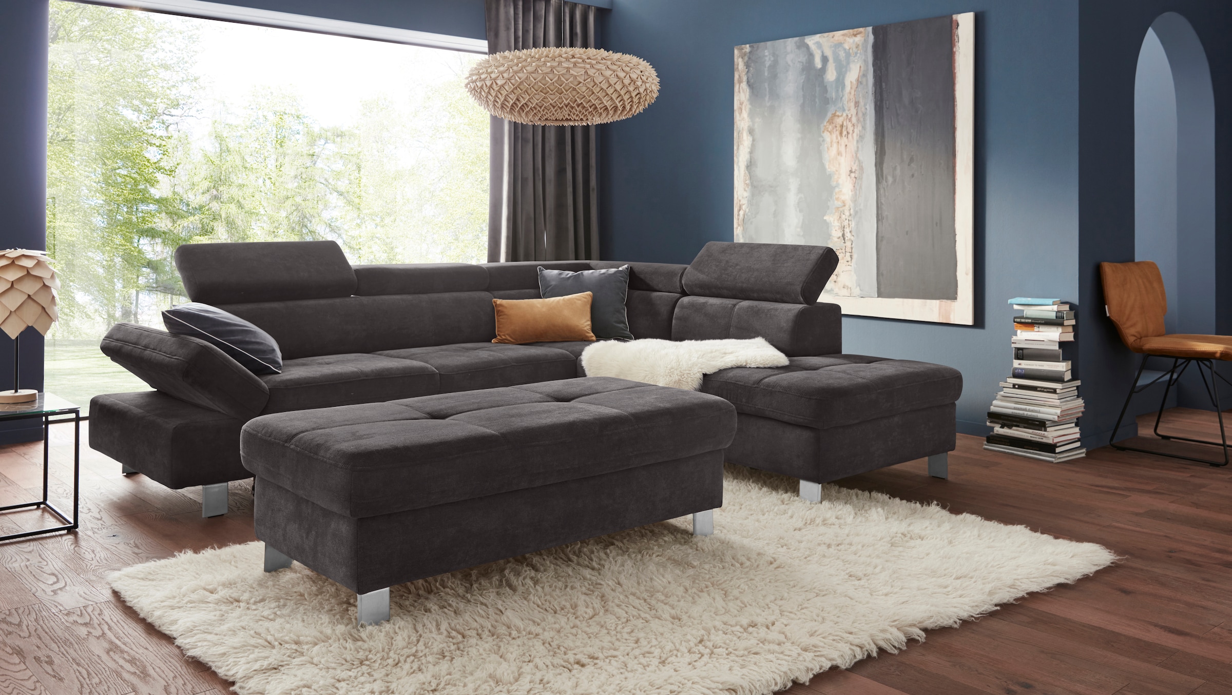 exxpo - sofa fashion Ecksofa »Fiji, L-Form«, mit Kopf- bzw. Rückenverstellung, wahlweise mit Bettfunktion