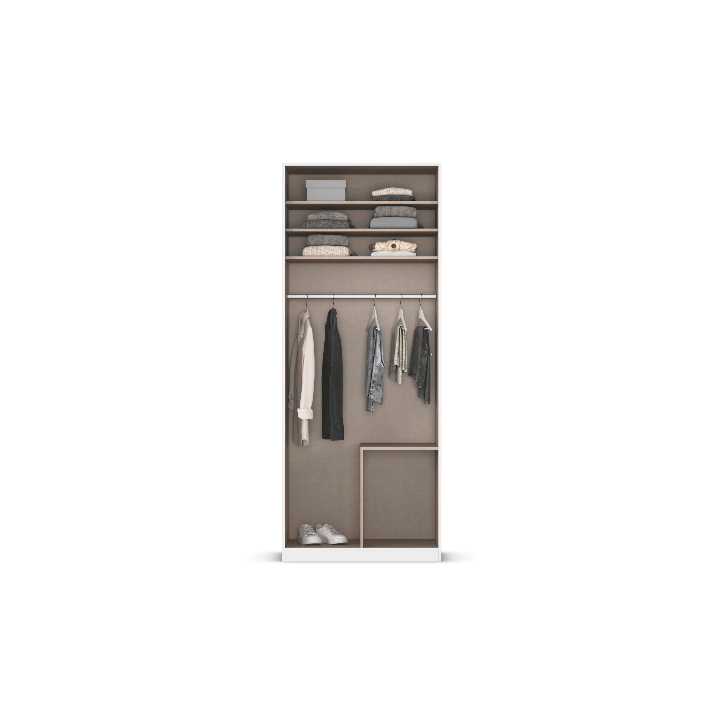 rauch Drehtürenschrank »Kleiderschrank Schrank Garderobe AGORDO mit Dekor- oder Hochglanzfront«, (in zwei Griff-Farben mit Dekor- oder Hochglanzfront), mit Außenschubkästen, in 6 Breiten und 2 Höhen MADE IN GERMANY