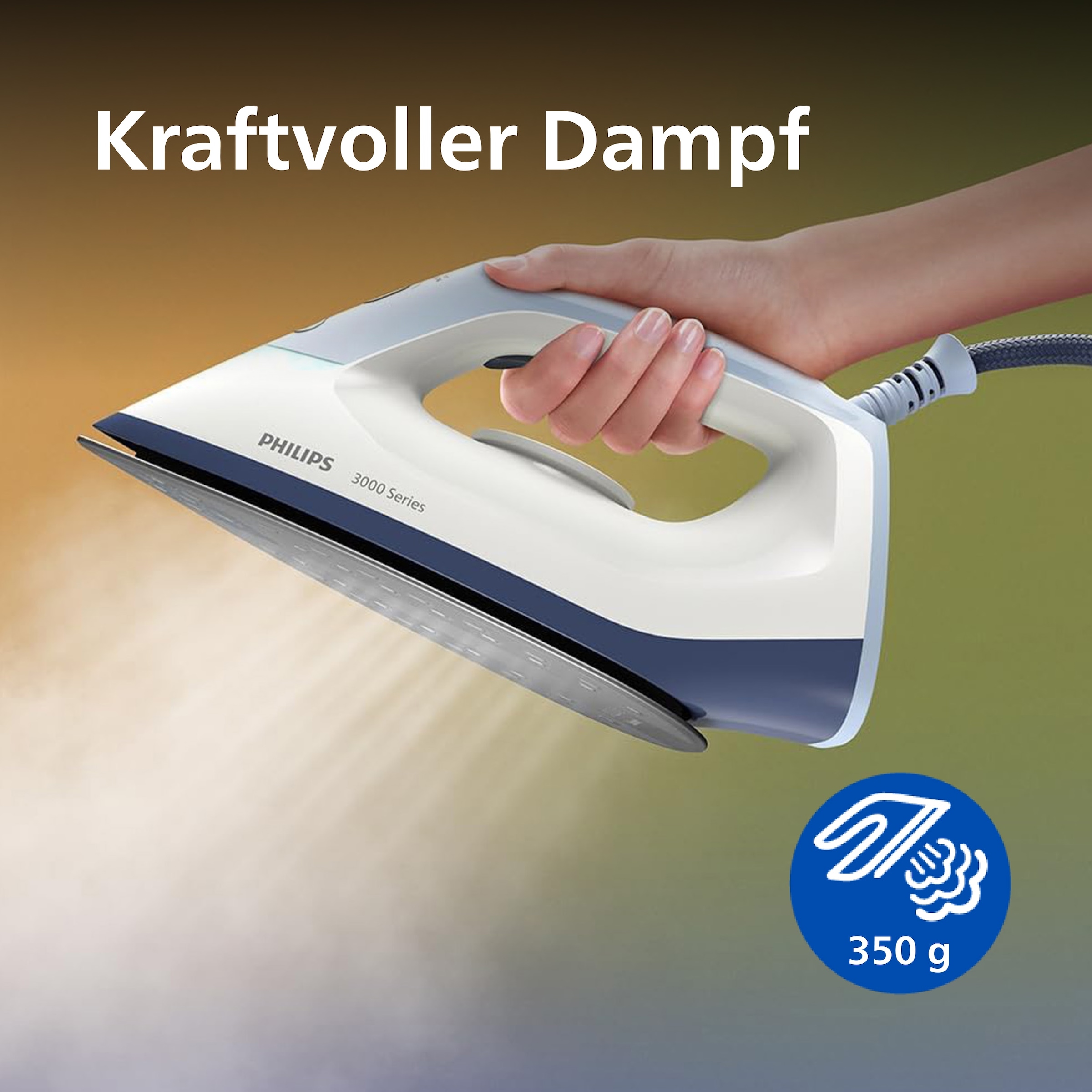 Philips Dampfbügelstation »PerfectCare 3000 Series PSG3000/20, hellblau/dunkelblau/weiß« 1.400 ml Wassertank 2.400 Watt, Vertikaldampf, Keramik-Bügelsohle, 350gr Dampfstoß