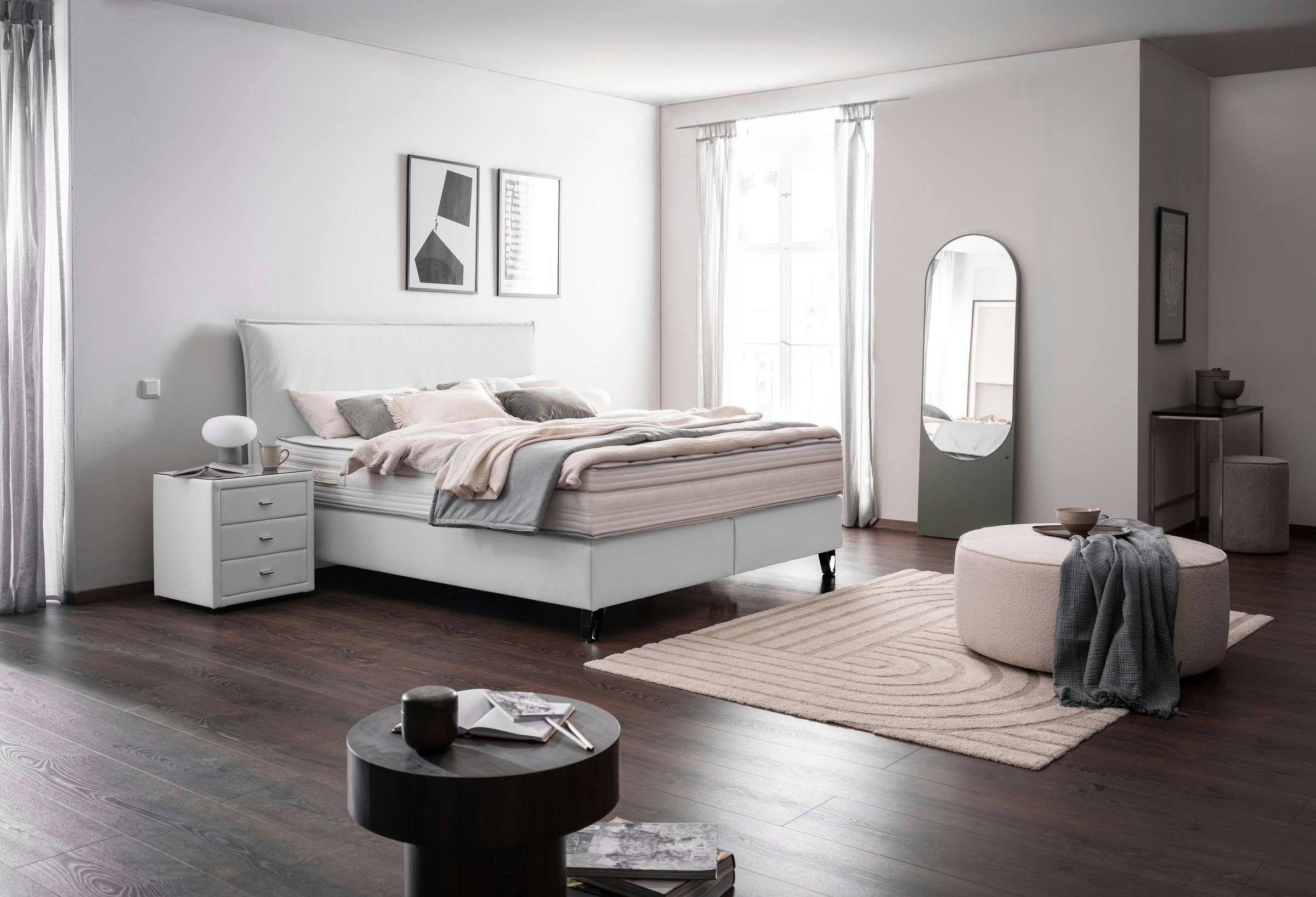 alina Boxspringbett »Manrid in der Breite 180x200cm«, inkl. Partnermatratze