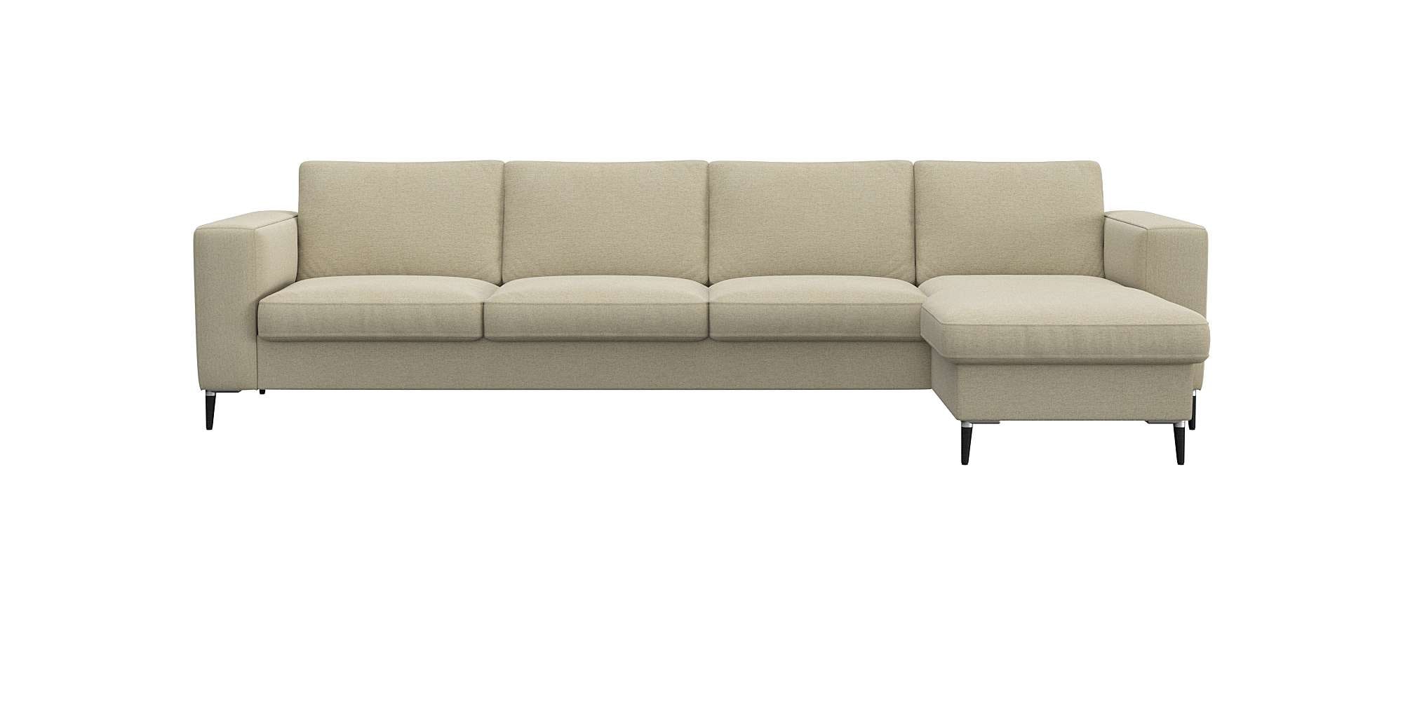 FLEXLUX Ecksofa »Fiore, super Sitzkomfort durch Kaltschaum im Sitz, L-Form« breite Armlehnen, Füße Alu+schwarz
