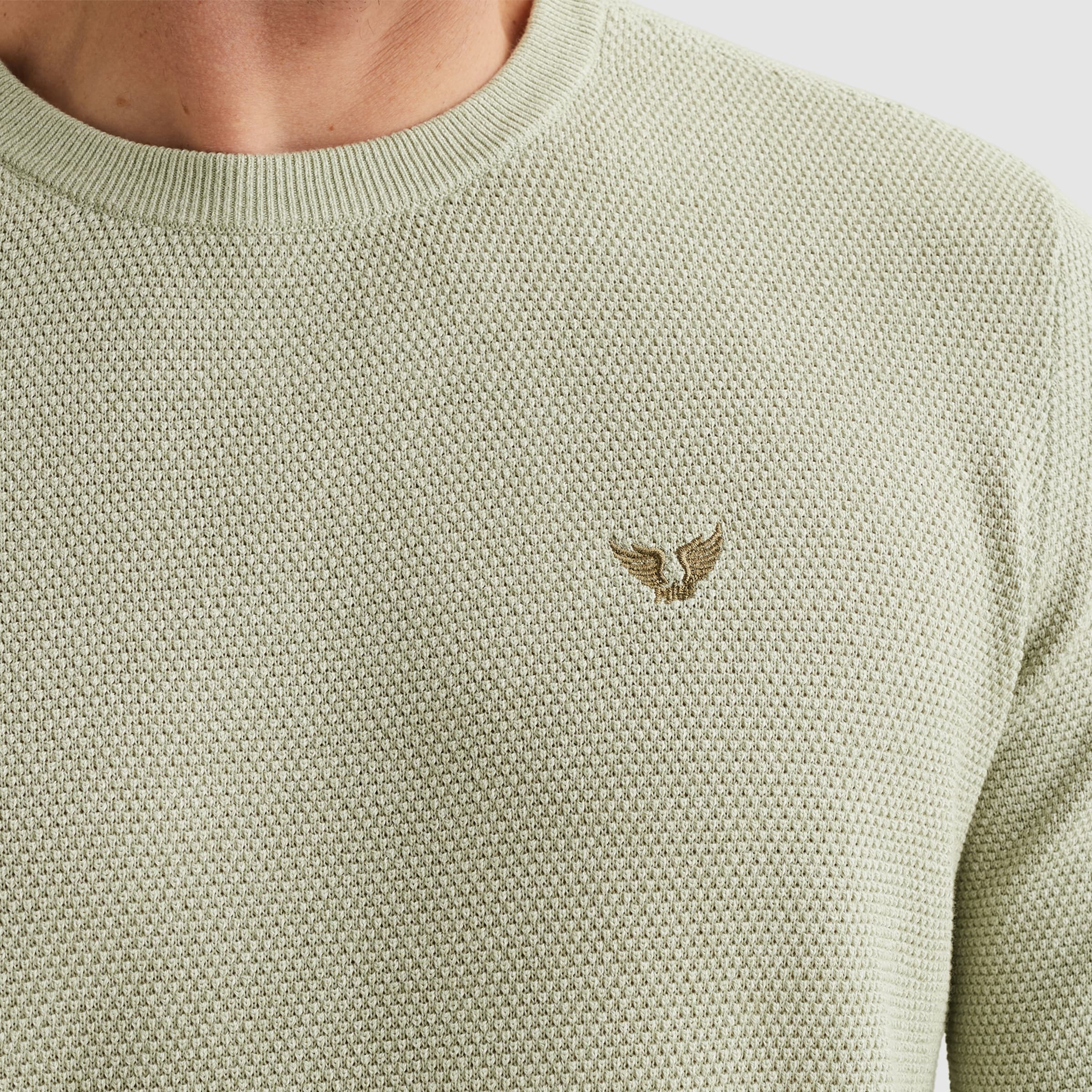 PME LEGEND Rundhalspullover mit Logo Stickerei