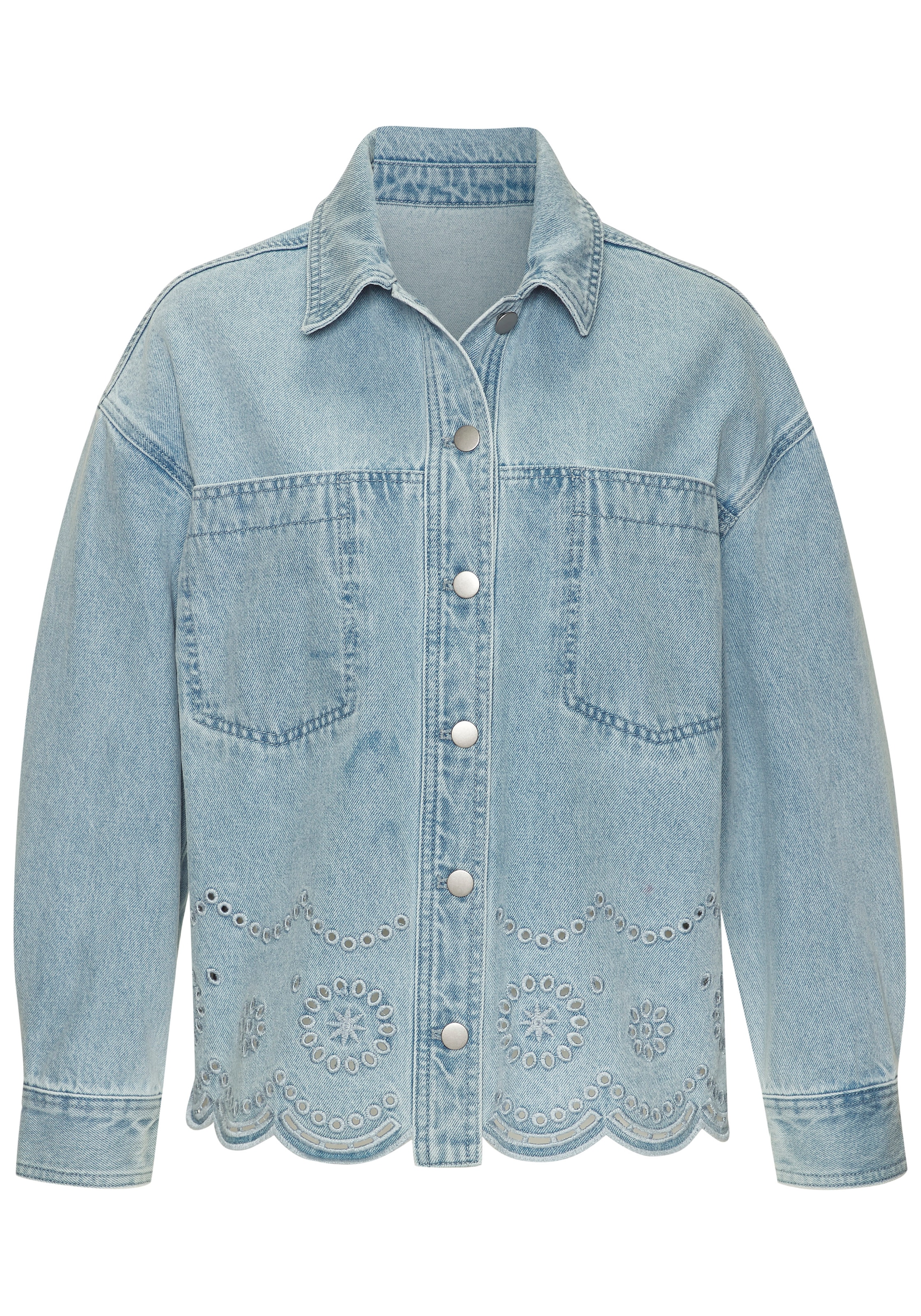 Buffalo Jeansjacke mit Stickereidetails