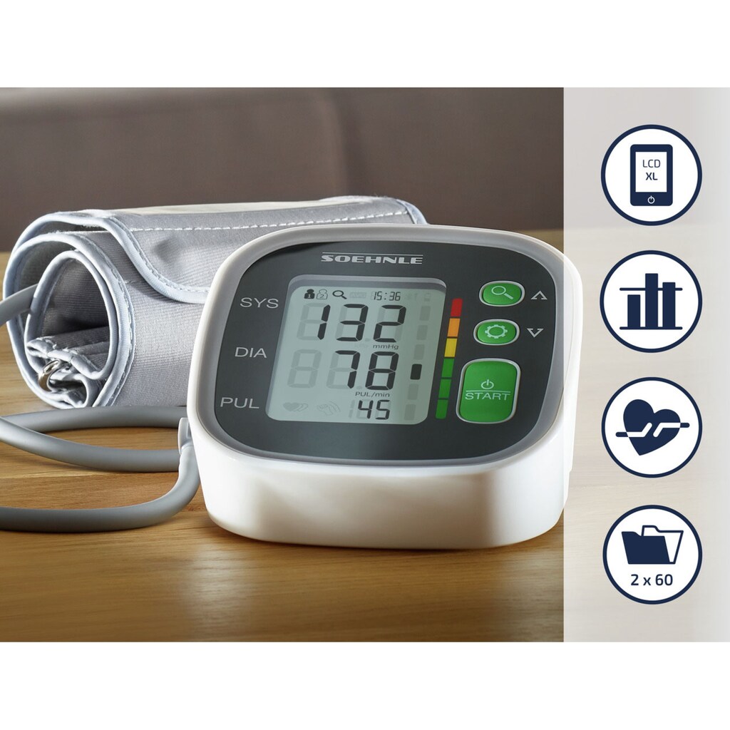 Soehnle Oberarm-Blutdruckmessgerät »Systo Monitor 300«, Bewegungssensor für korrekte Messergebnisse